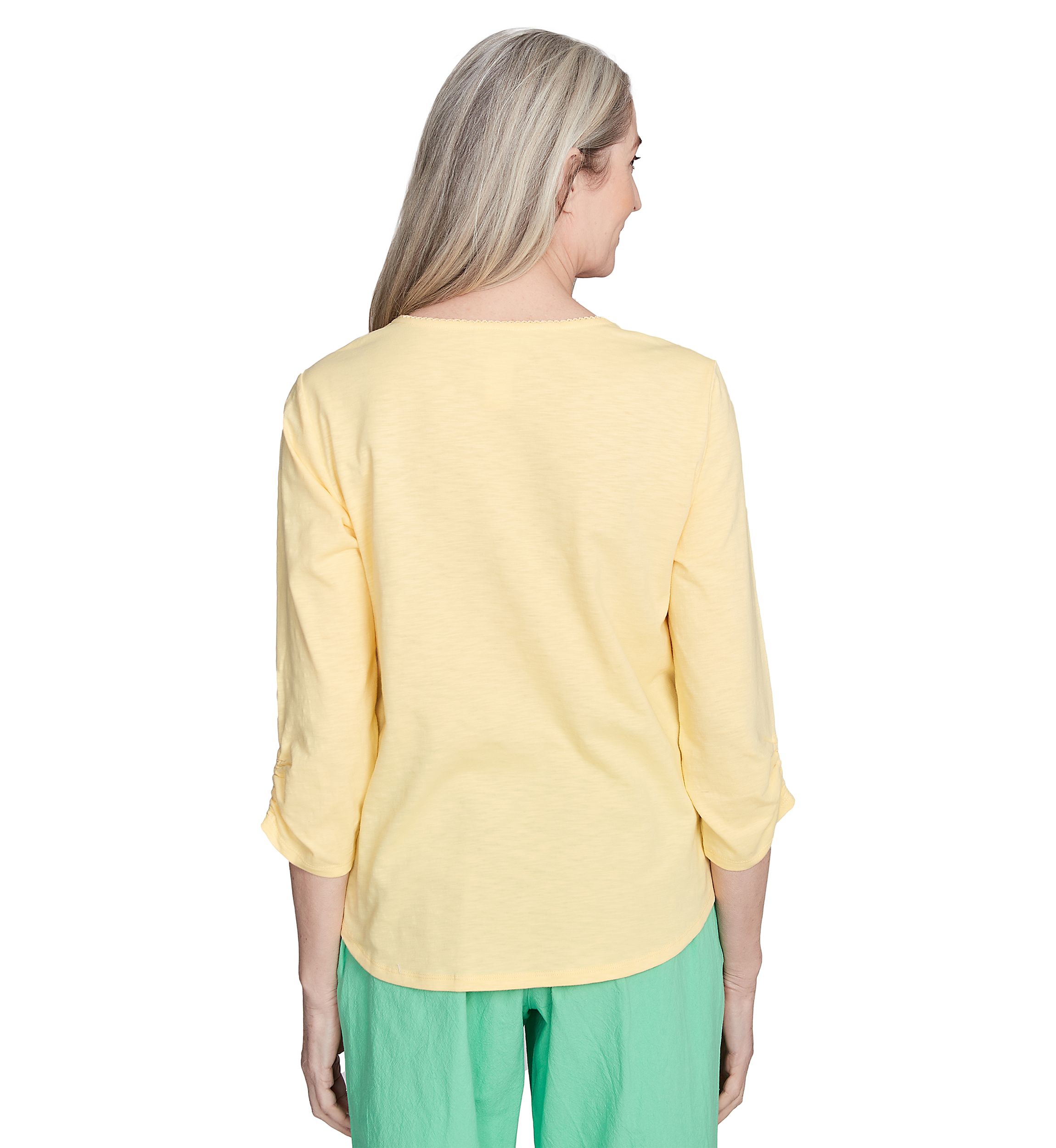 Petite Rise & Shine Floral Embroidery Top
