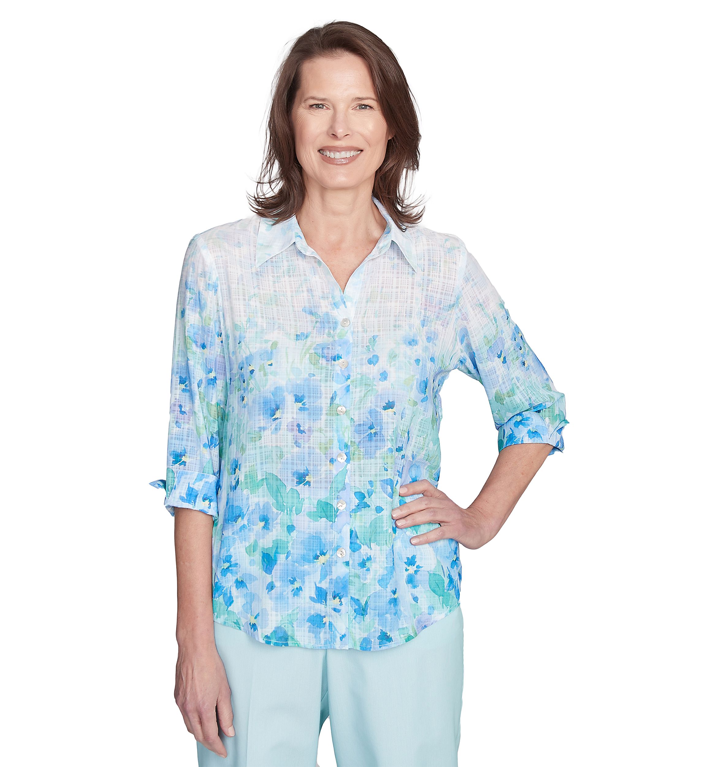 Womens St. Thomas Border Floral Blouse
