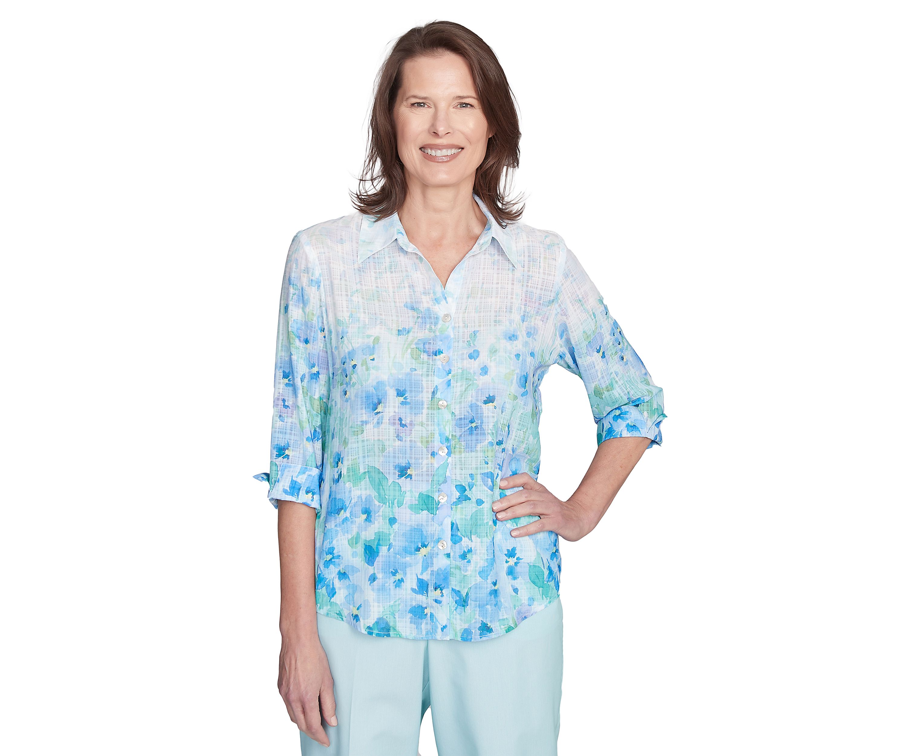 Womens St. Thomas Border Floral Blouse