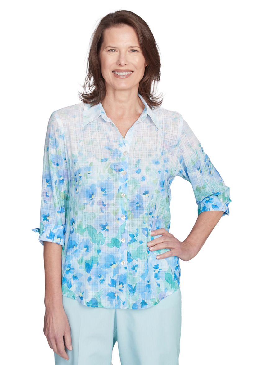 Womens St. Thomas Border Floral Blouse