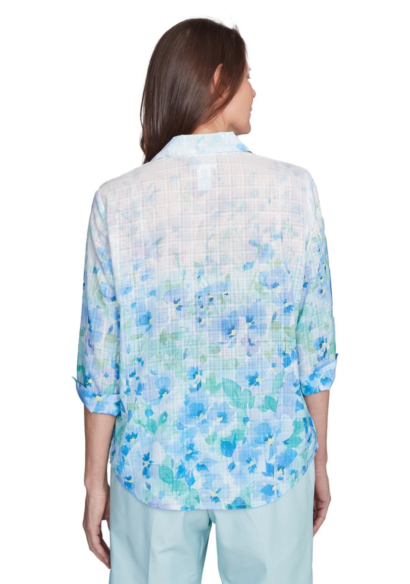 Womens St. Thomas Border Floral Blouse