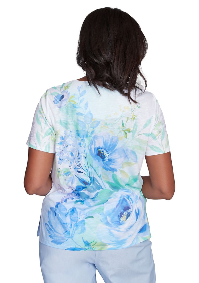Womens St. Thomas Drama Floral Print Top