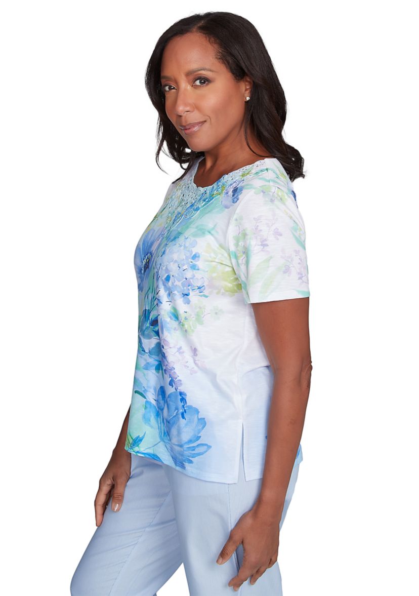 Womens St. Thomas Drama Floral Print Top