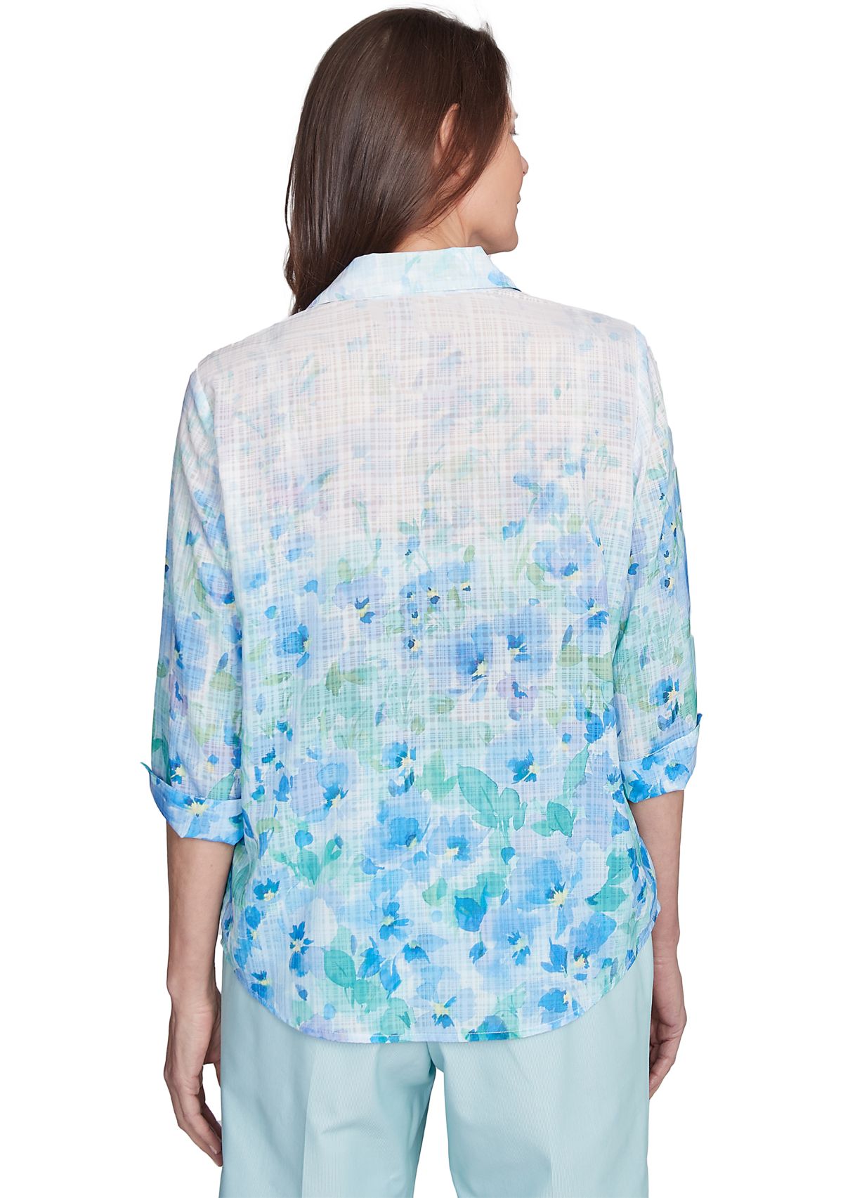 Petite St. Thomas Border Floral Printed Blouse