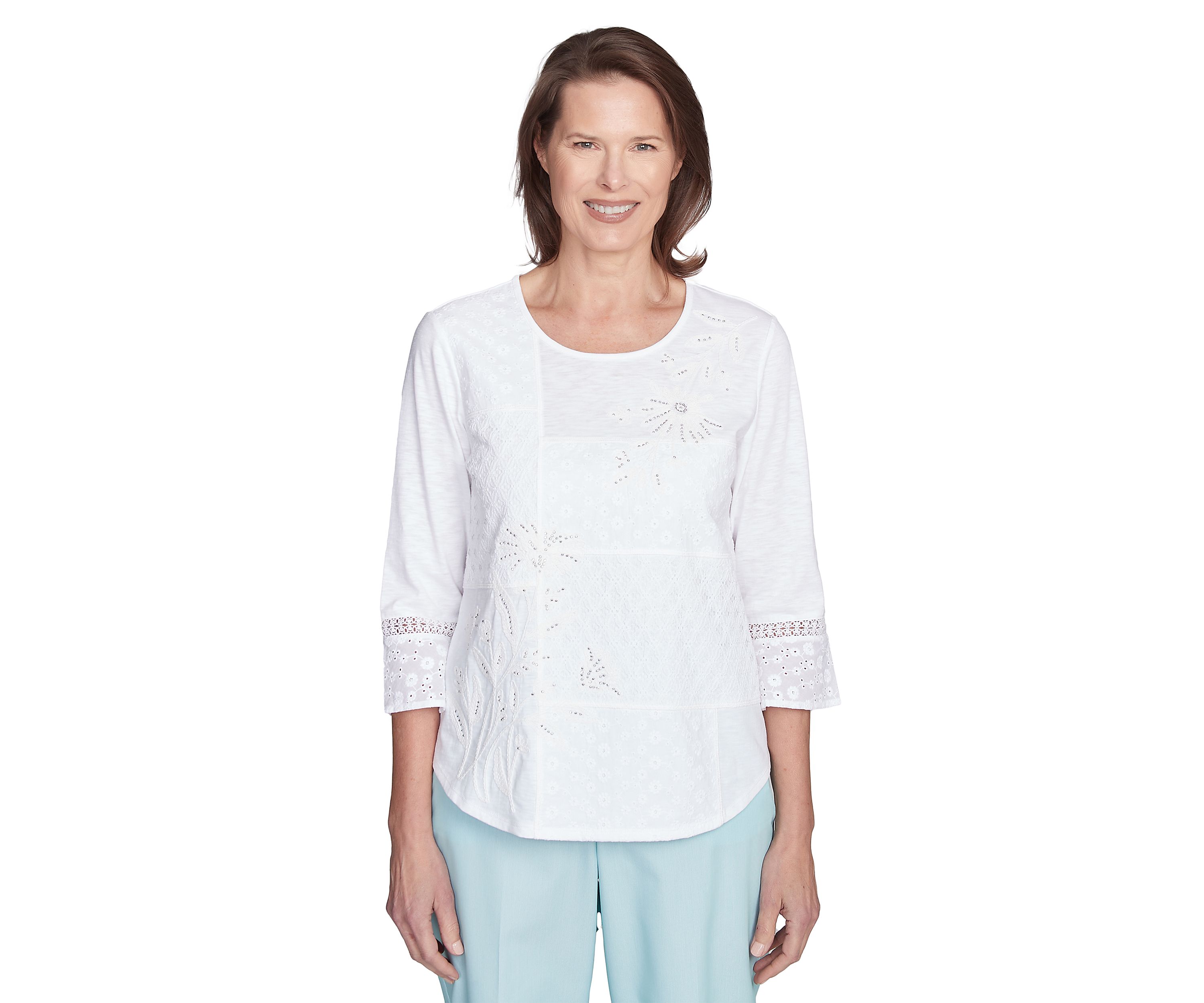 Petite St. Thomas Lace Patchwork Top