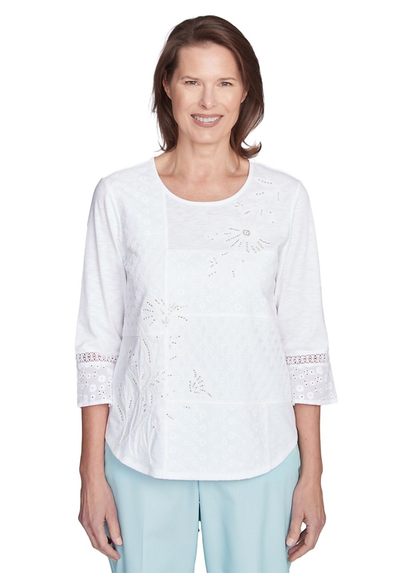 Petite St. Thomas Lace Patchwork Top