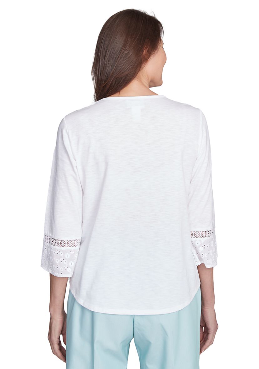 Petite St. Thomas Lace Patchwork Top
