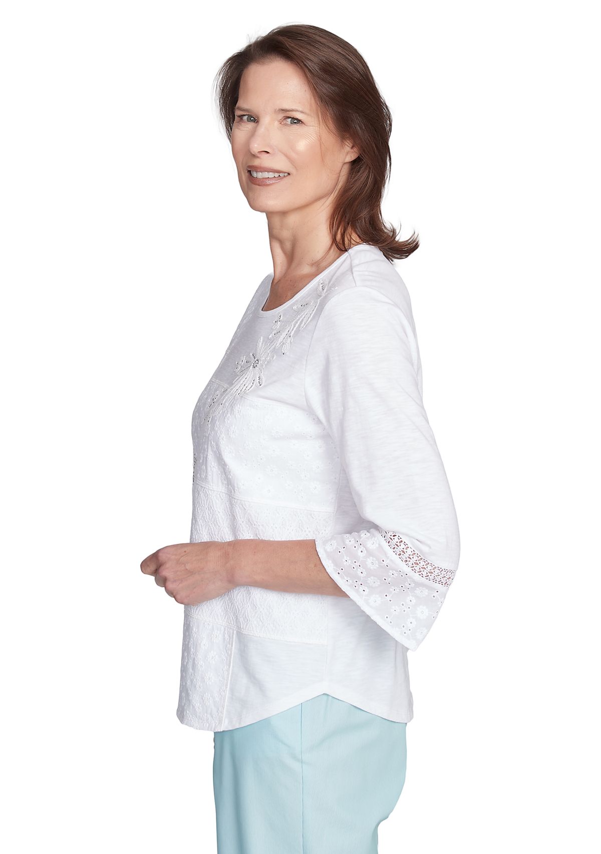 Petite St. Thomas Lace Patchwork Top