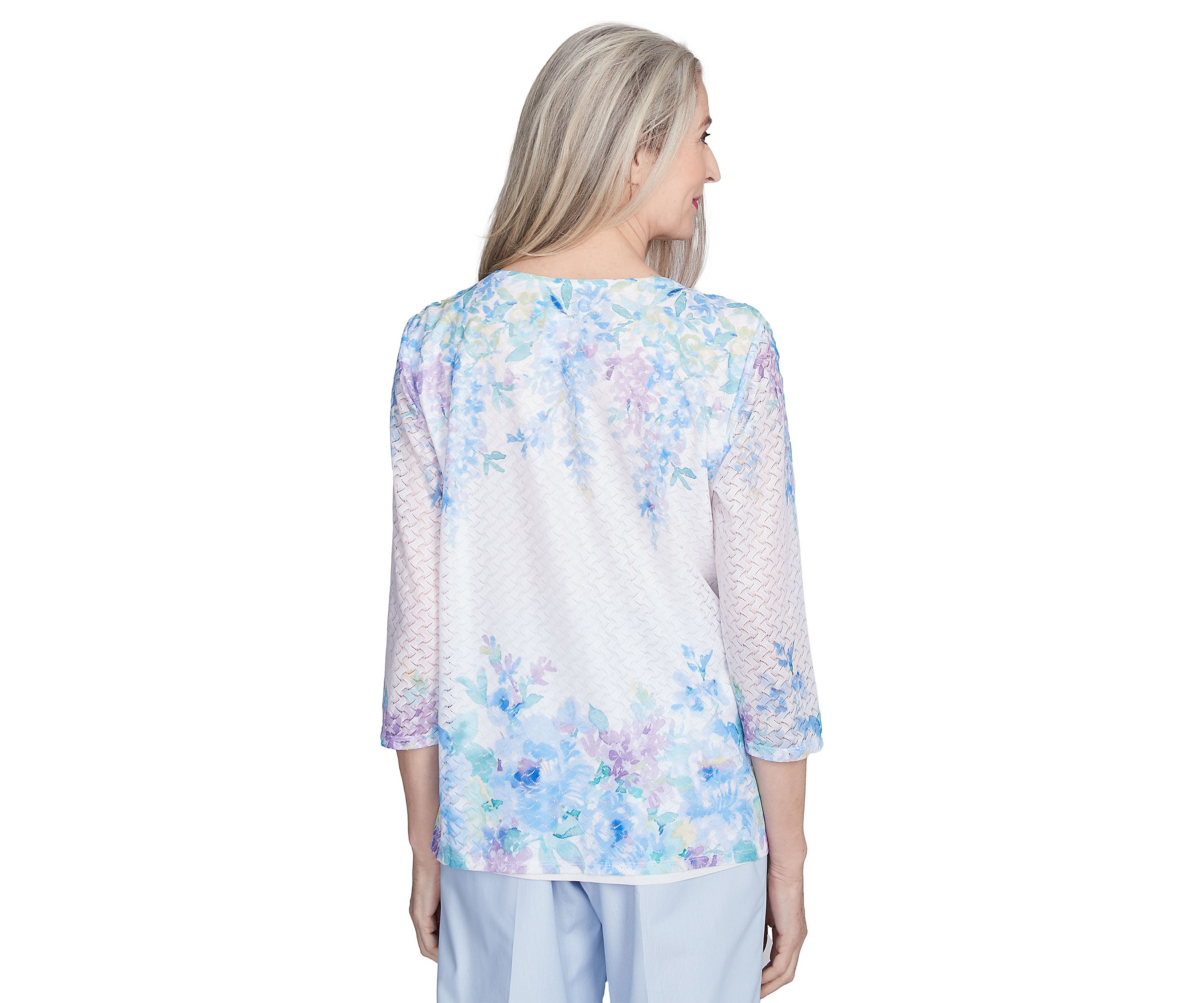 Petite St. Thomas Floral Yoke and Border Top