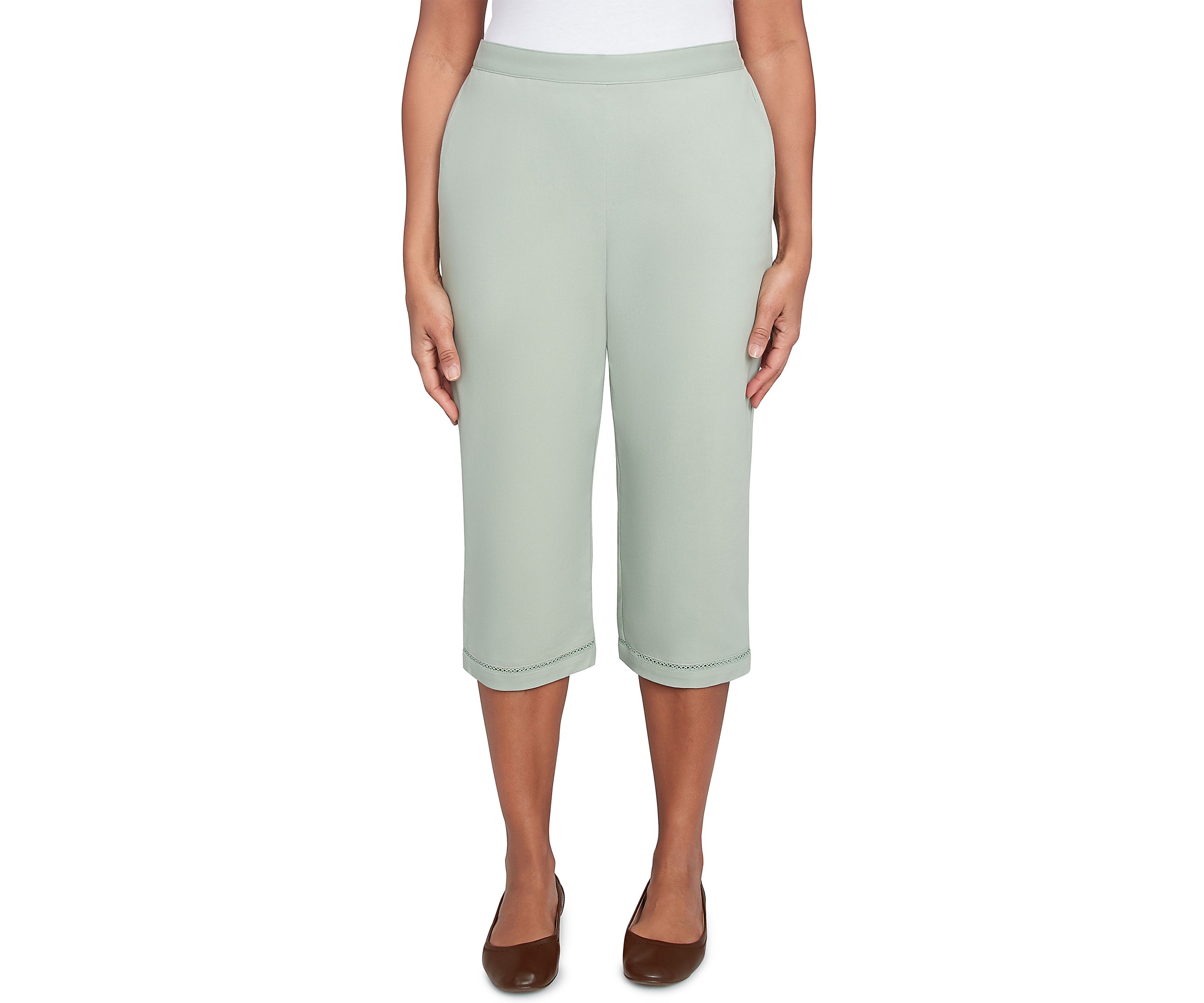 Womens Santa Fe Capri Pants with Crochet Inset