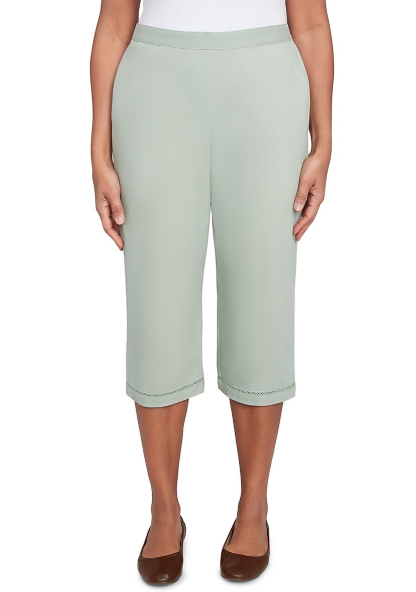 Womens Santa Fe Capri Pants with Crochet Inset
