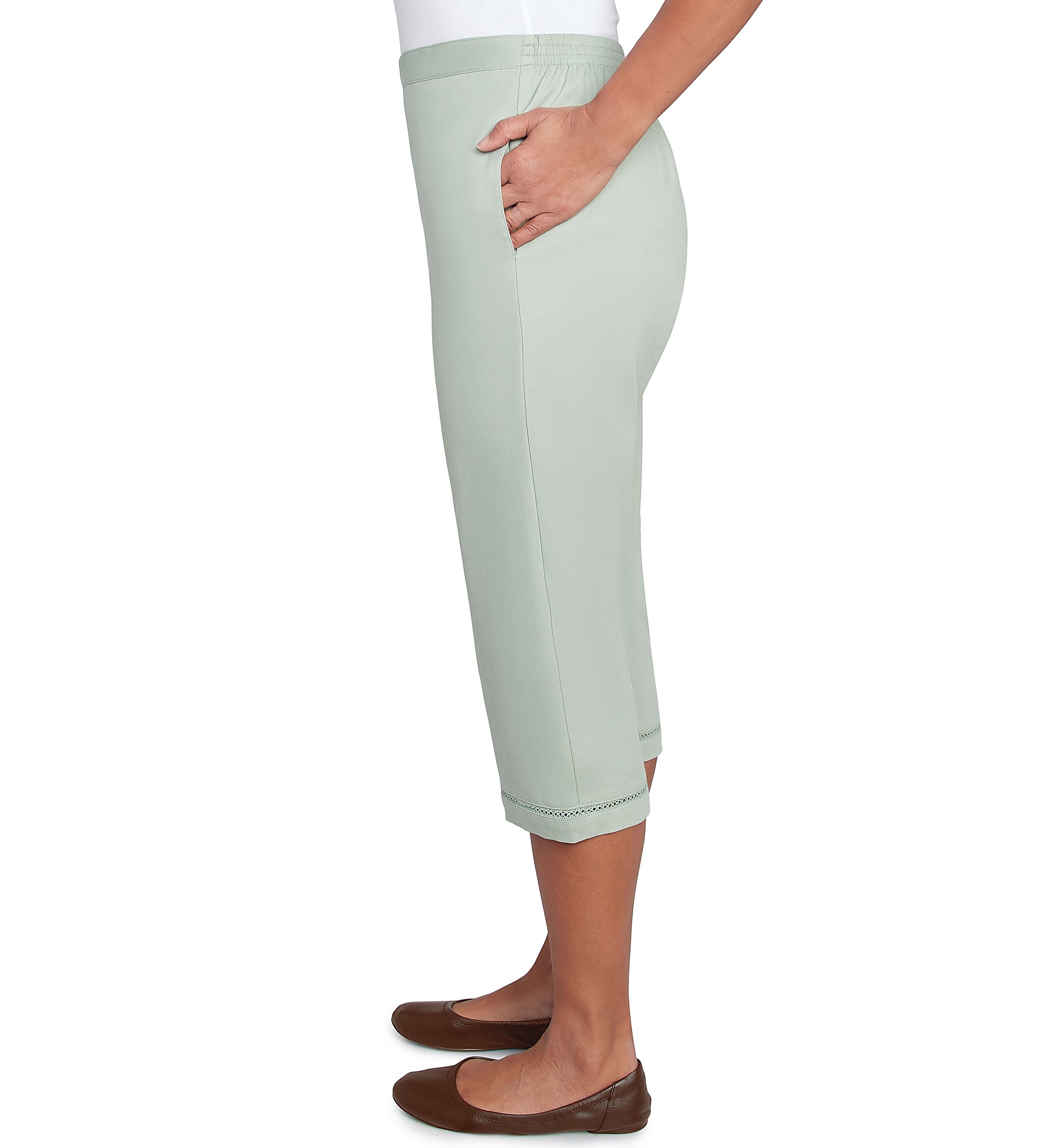 Womens Santa Fe Capri Pants with Crochet Inset