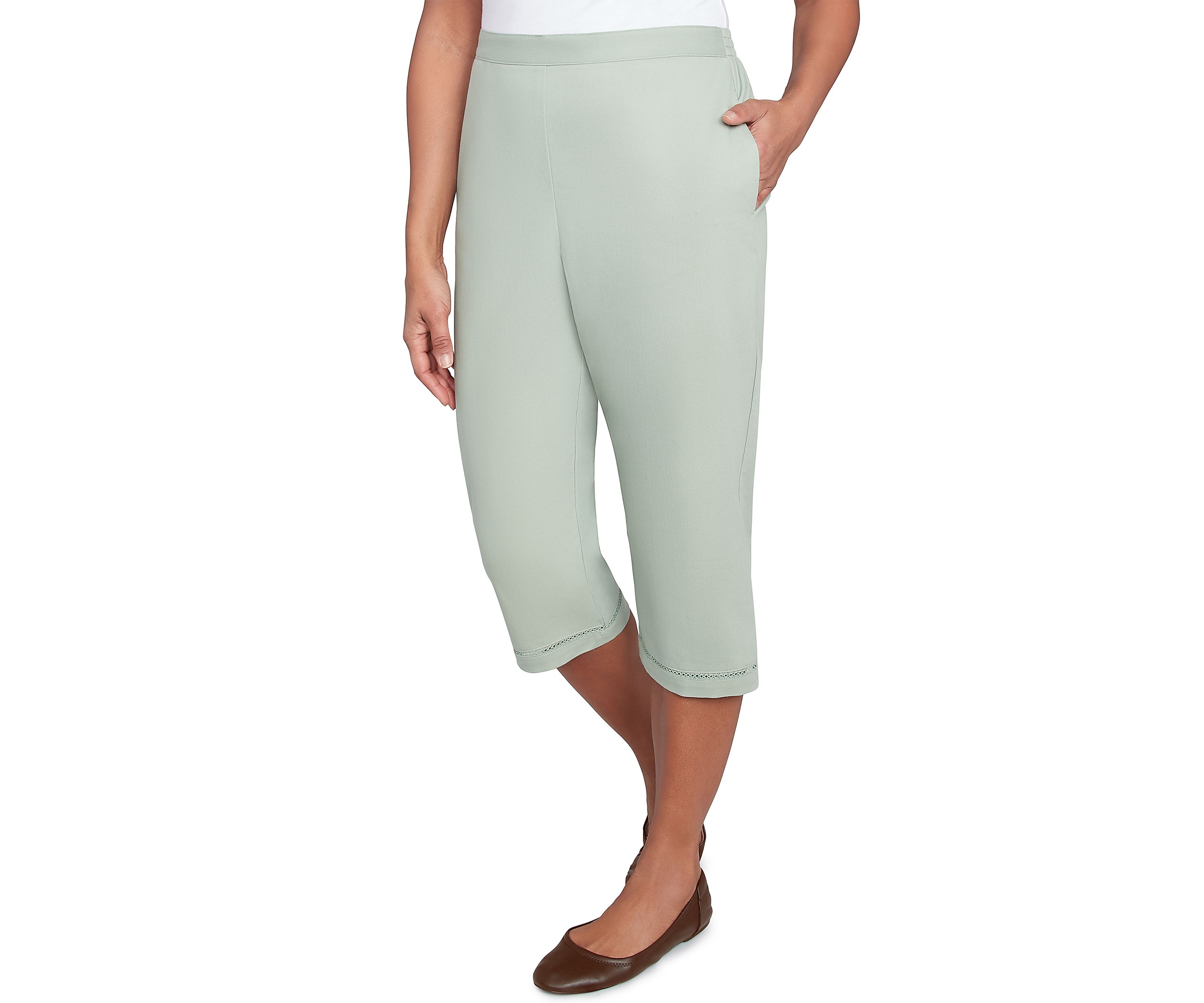 Womens Santa Fe Capri Pants with Crochet Inset