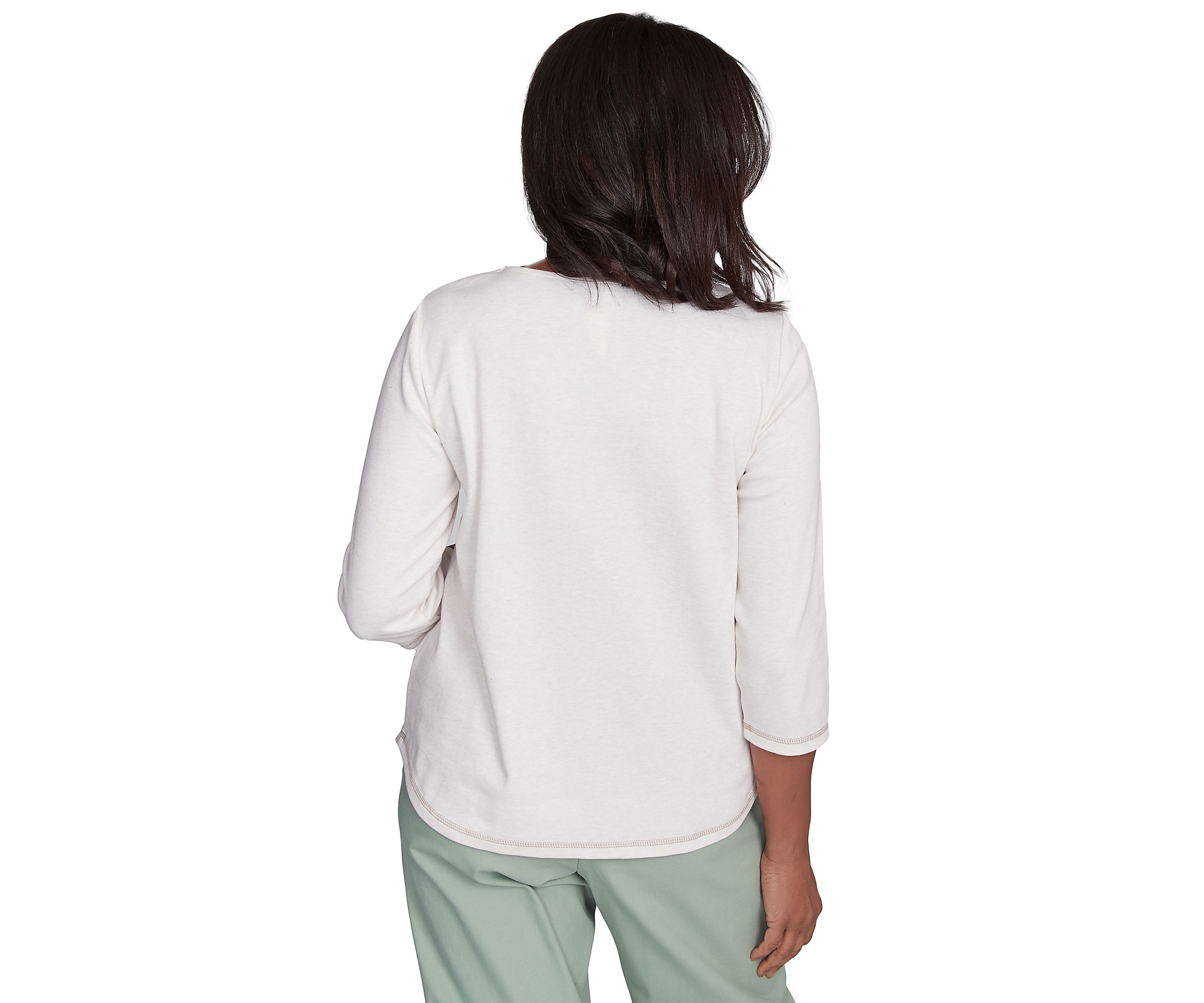 Womens Santa Fe Asymmetric Floral Embroidery Top
