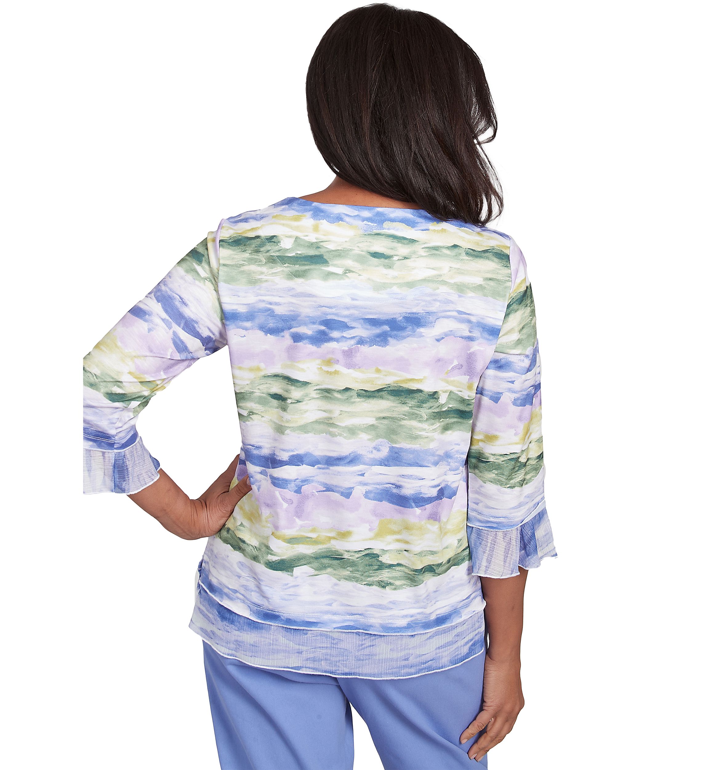 Womens Santa Fe Watercolor Biadere Top