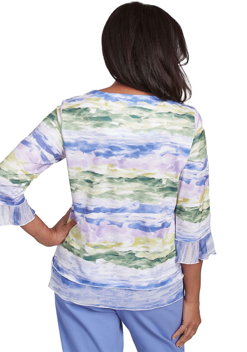 Womens Santa Fe Watercolor Biadere Top