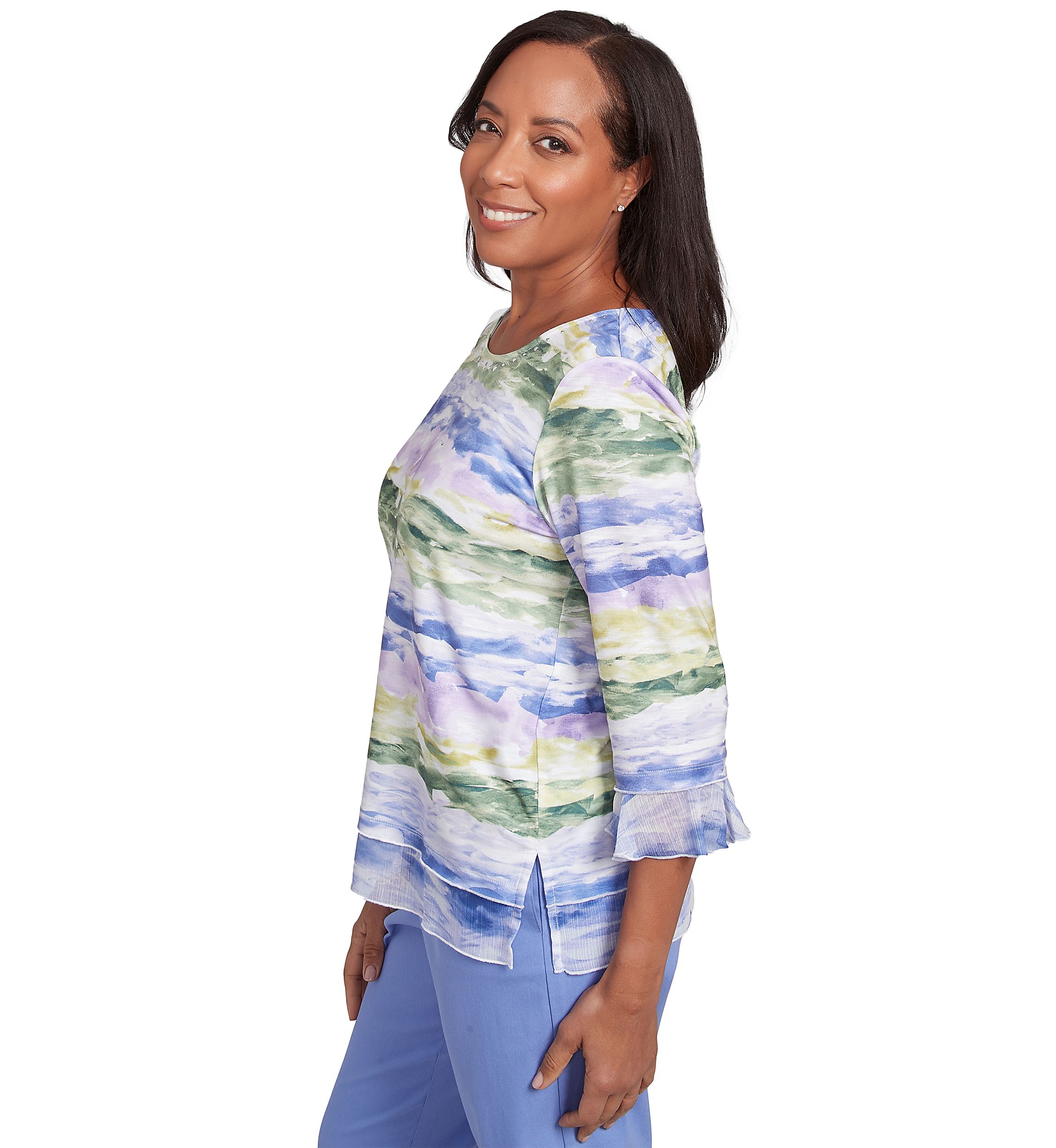 Womens Santa Fe Watercolor Biadere Top