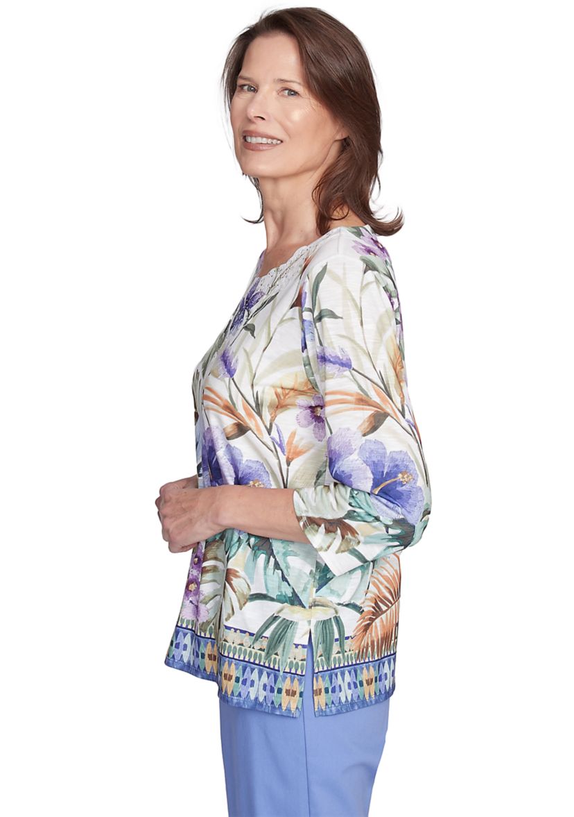 Womens Santa Fe Tropical Border Top