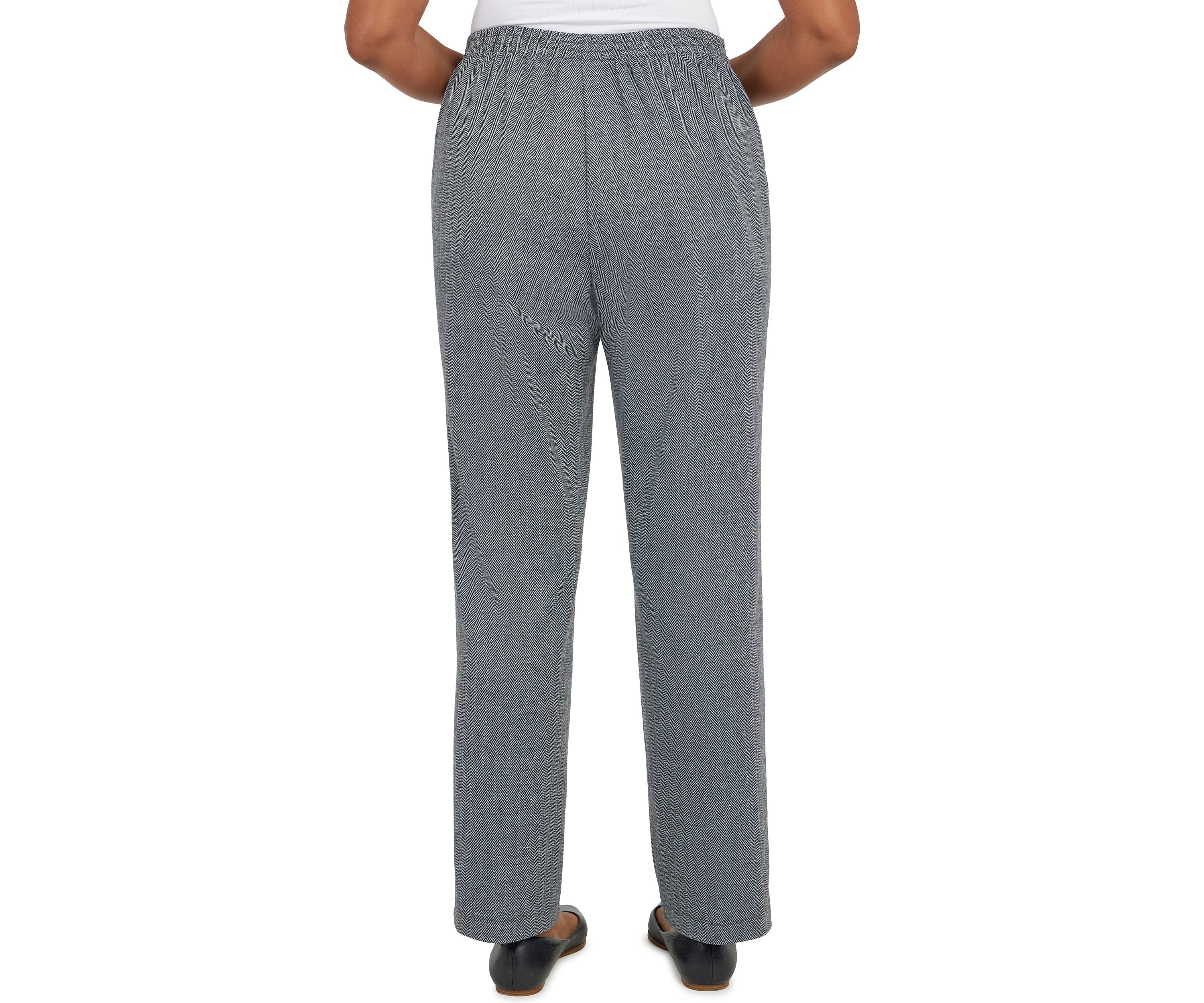 Womens Empire State Knit Herringbone Pull-On Straight Leg Average Length Pants