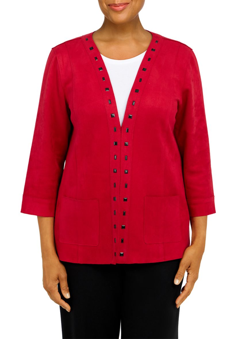 Womens Empire State Suede 3/4 Sleeve Jacket