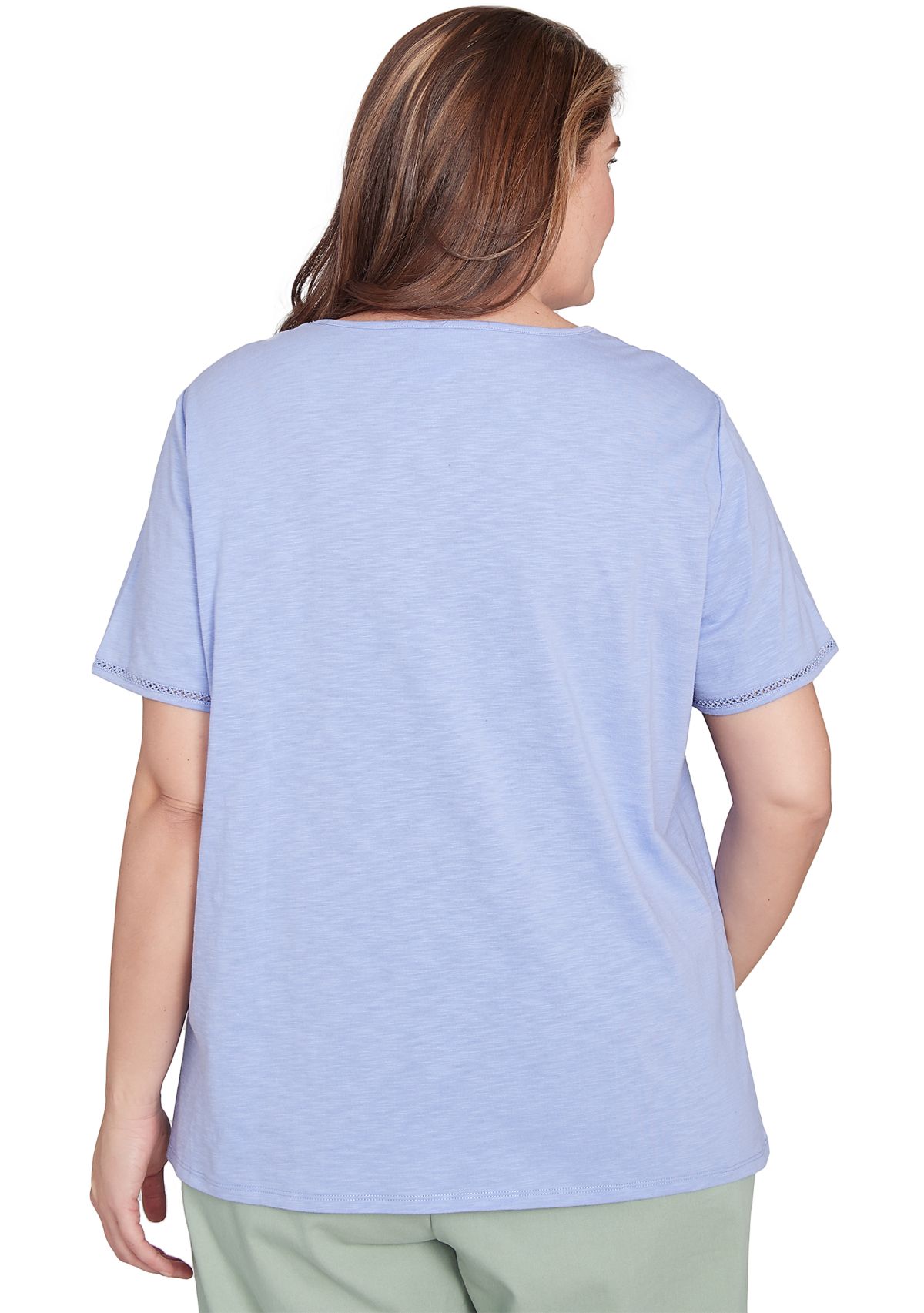 Plus Size Santa Fe Butterfly Embroidery Top