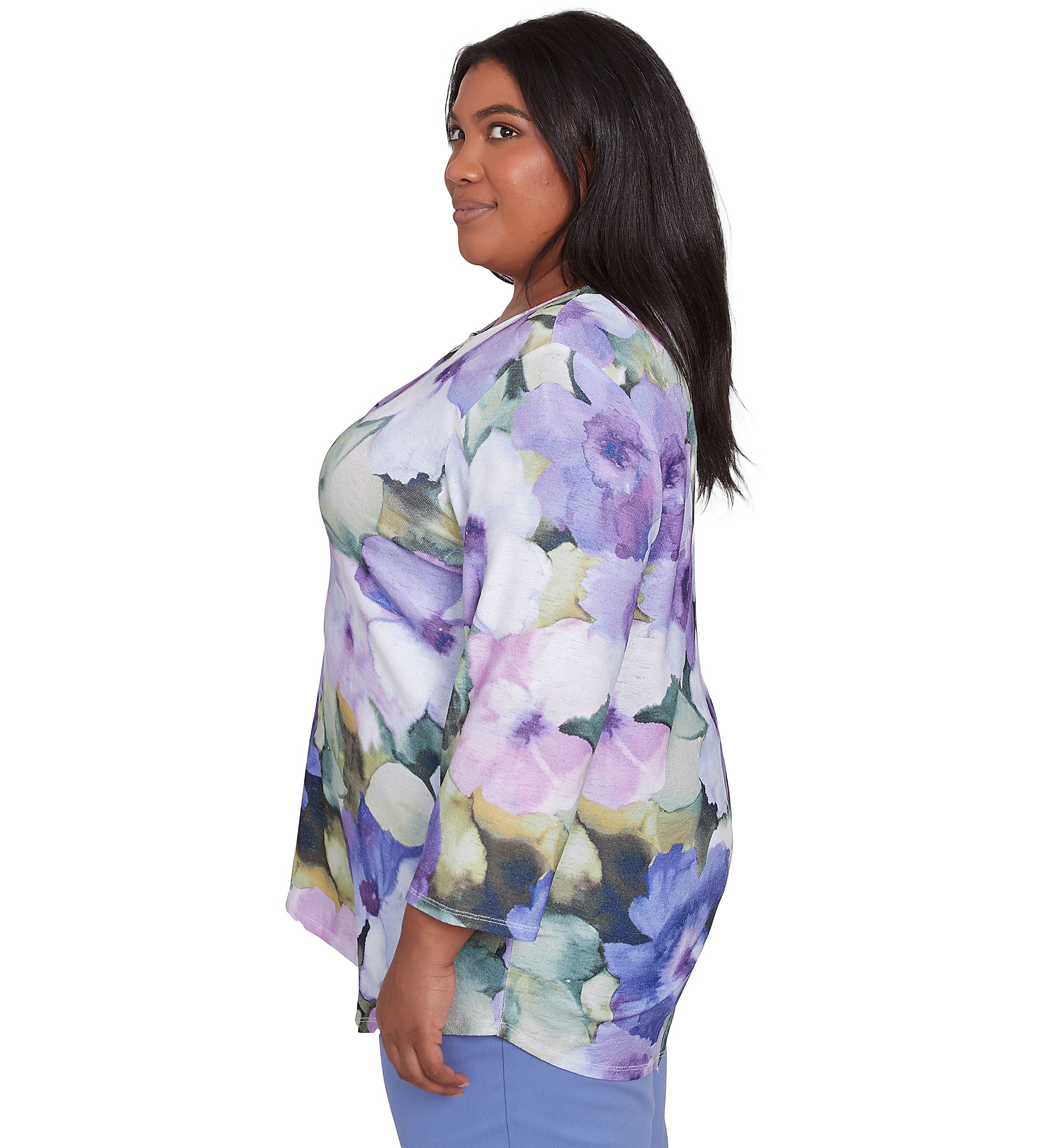 Plus Size Santa Fe Drama Floral Top