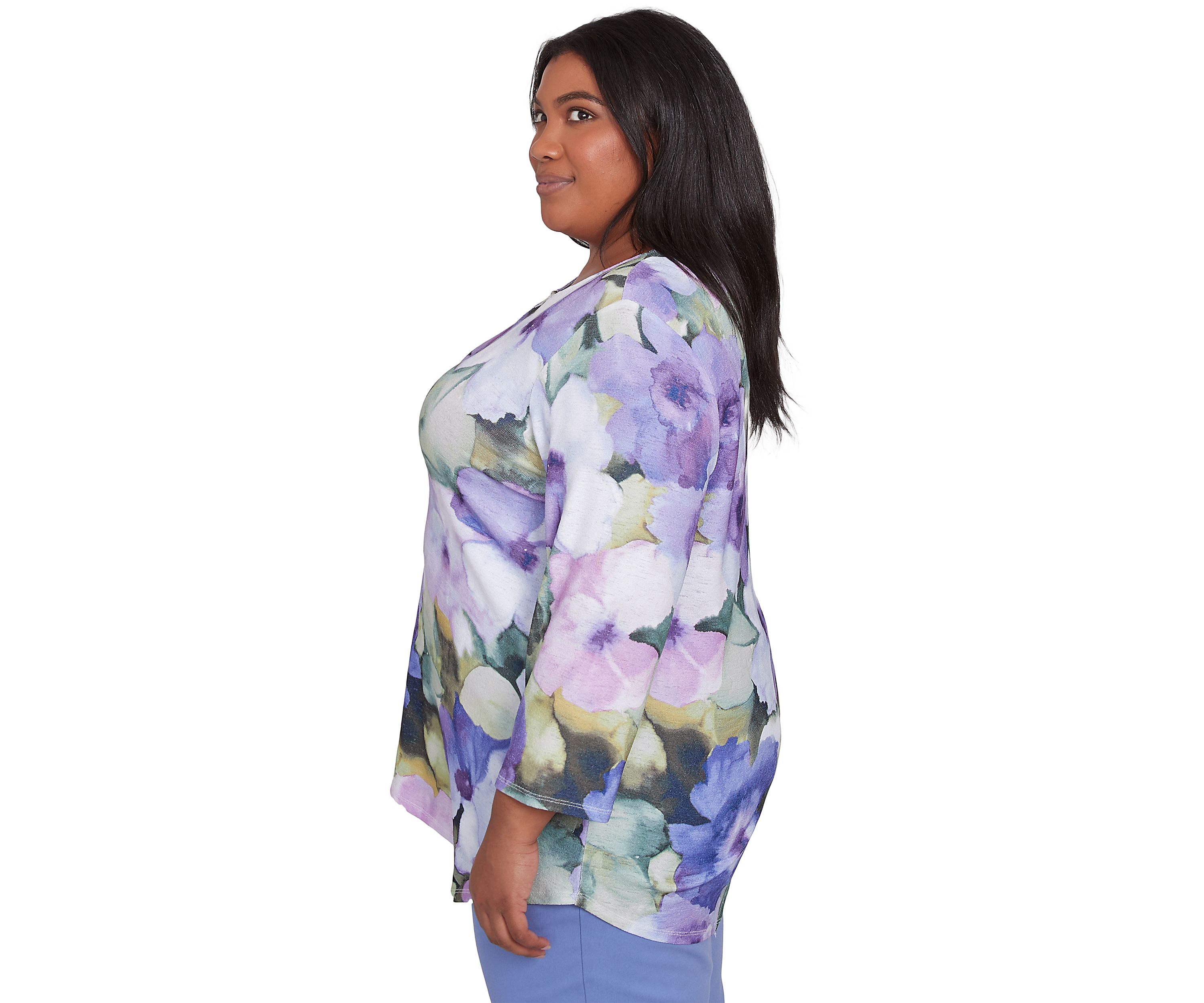 Plus Size Santa Fe Drama Floral Top