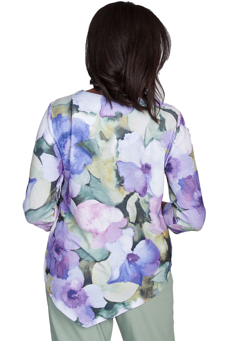 Petite Santa Fe Drama Floral Top