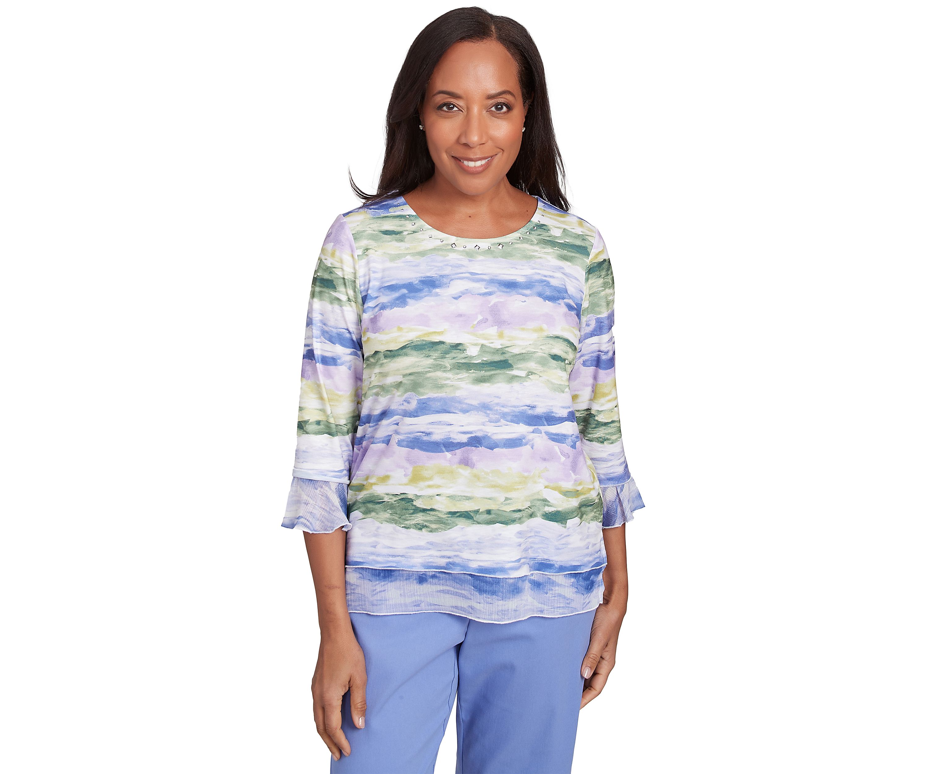 Petite Santa Fe Watercolor Biadere Top