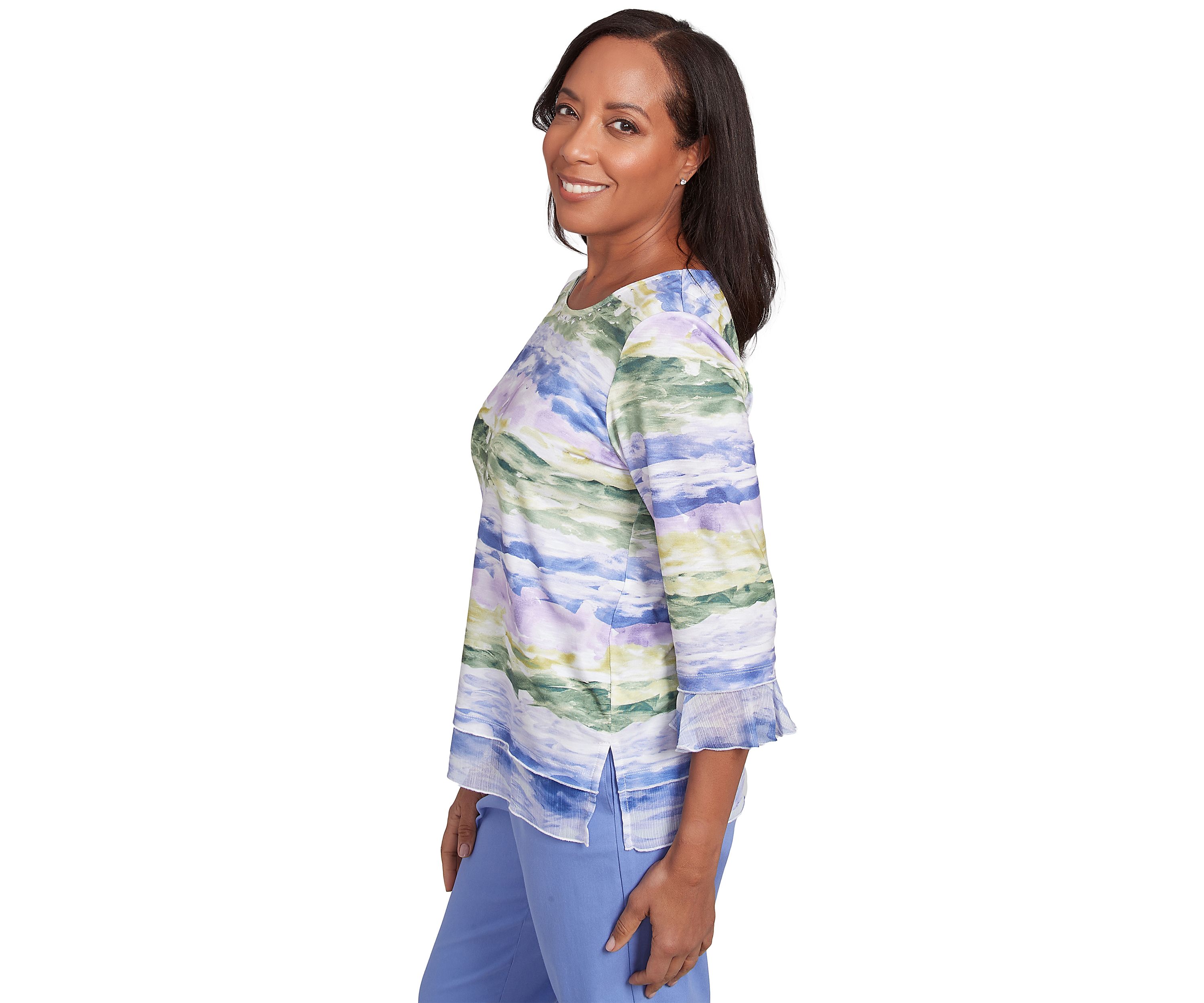 Petite Santa Fe Watercolor Biadere Top