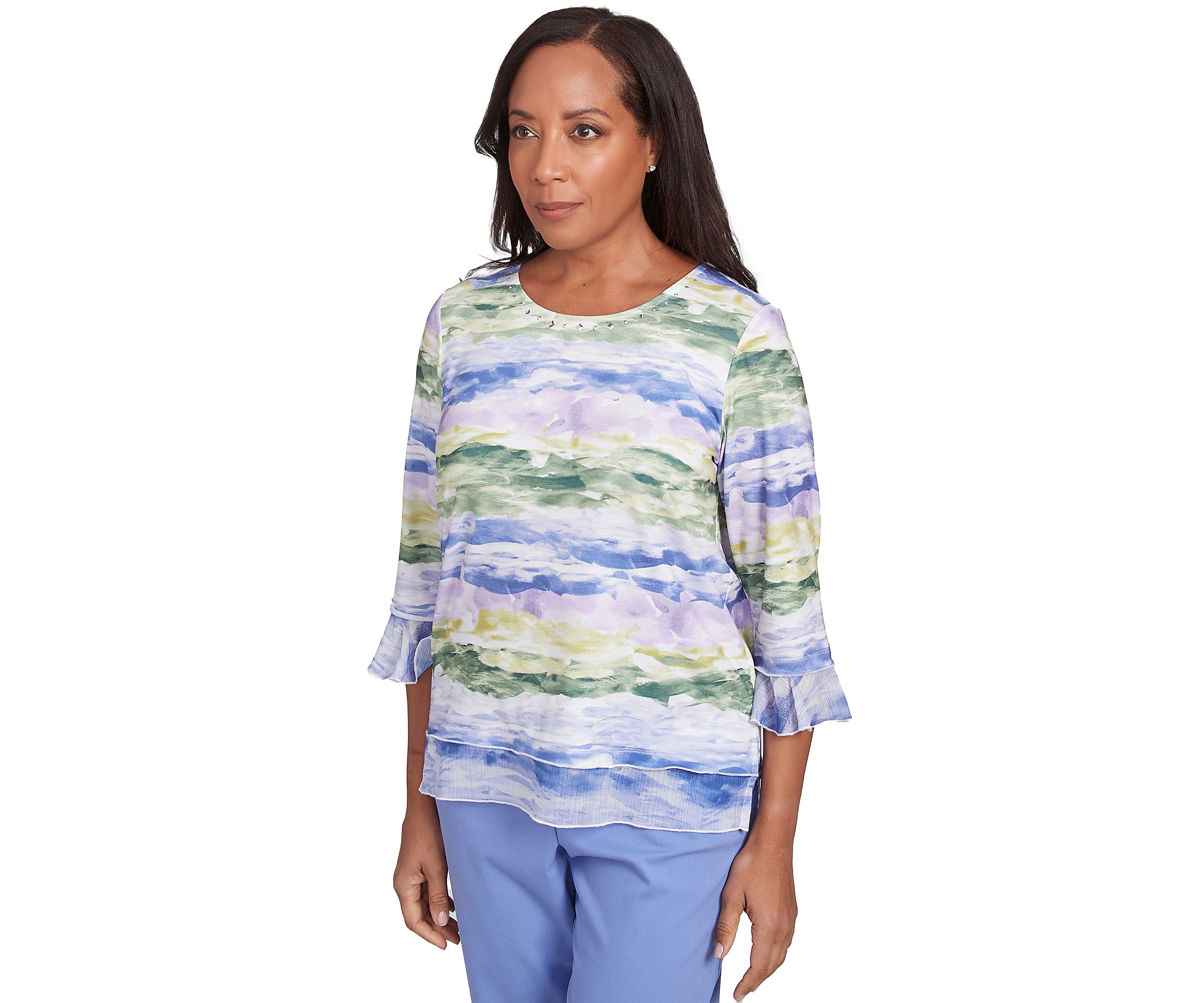Petite Santa Fe Watercolor Biadere Top