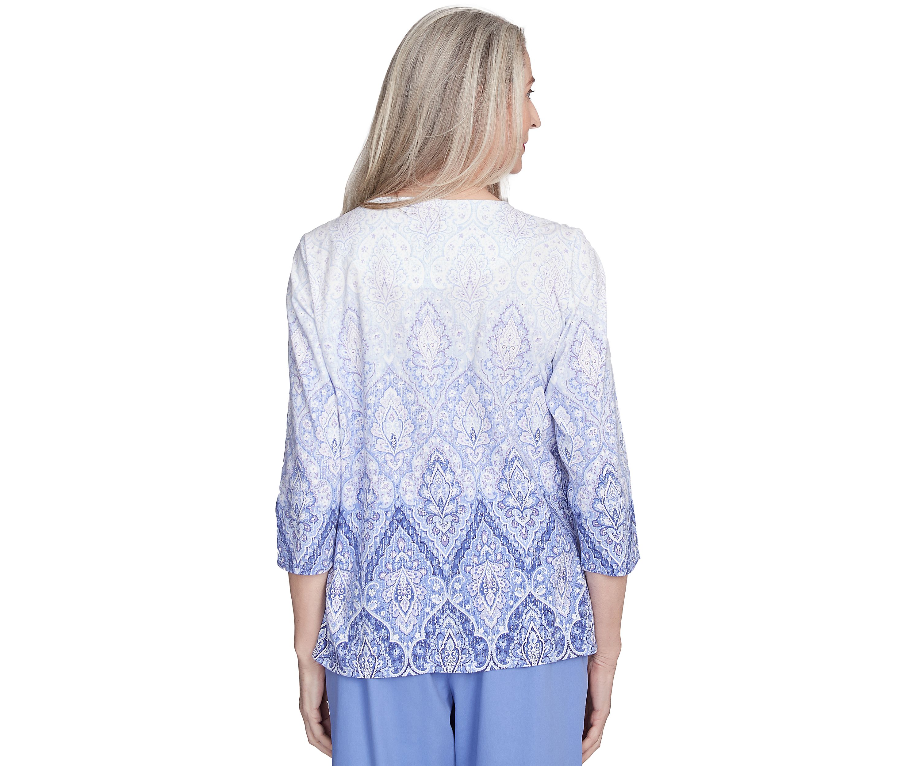Petite Santa Fe Ombre Medallion Print Top