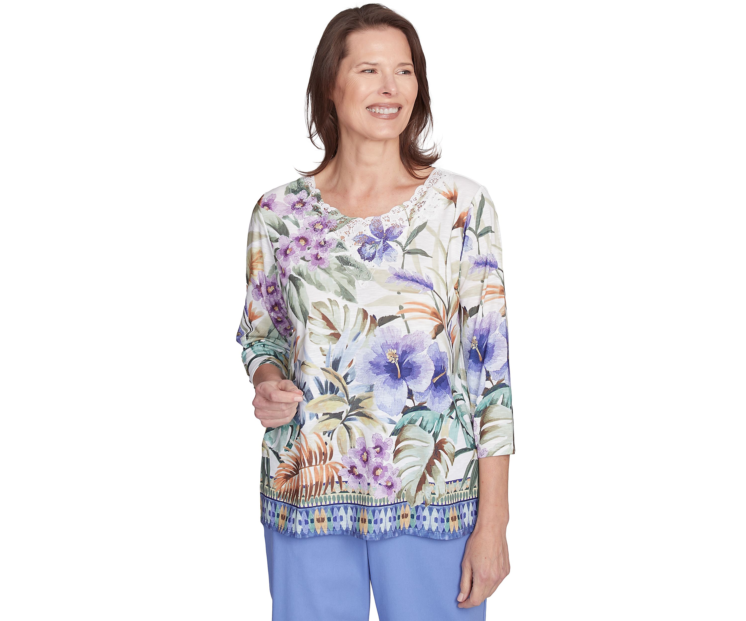 Petite Santa Fe Tropical Border Top