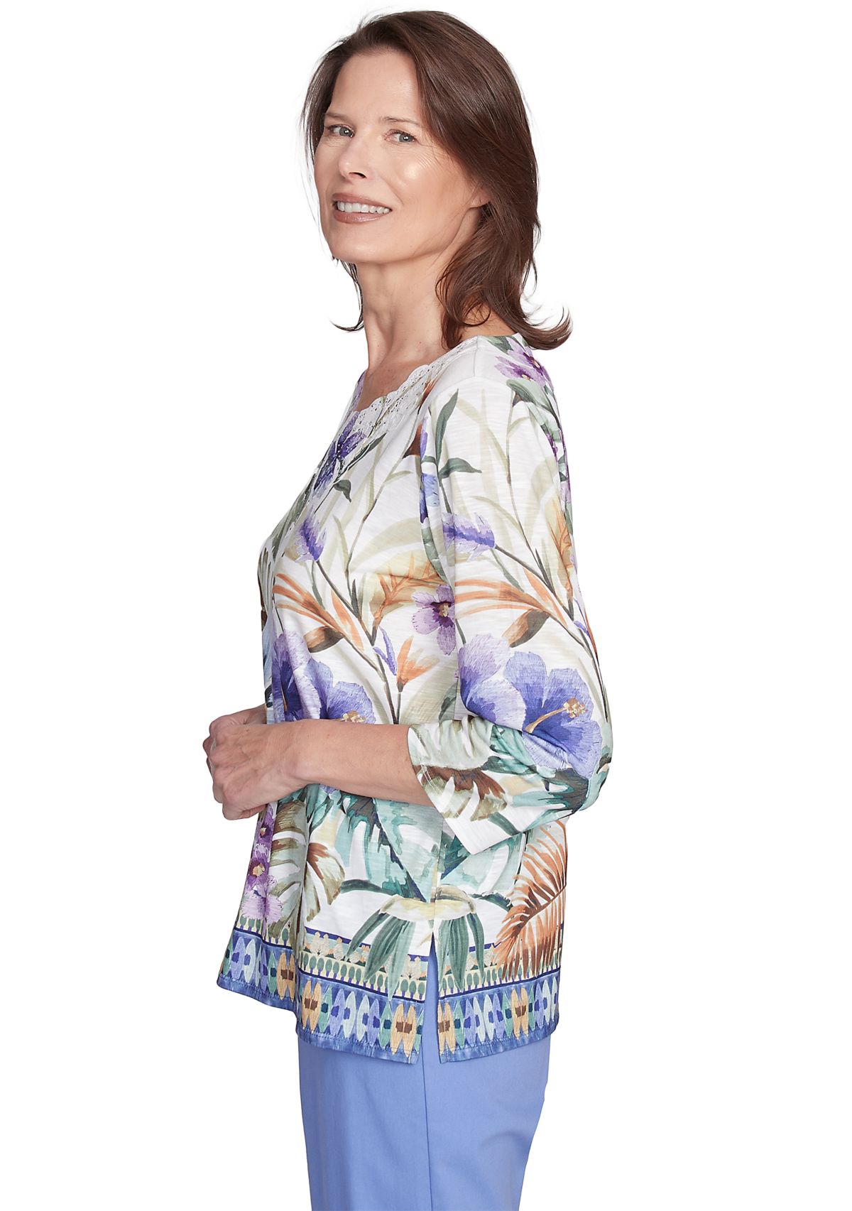 Petite Santa Fe Tropical Border Top