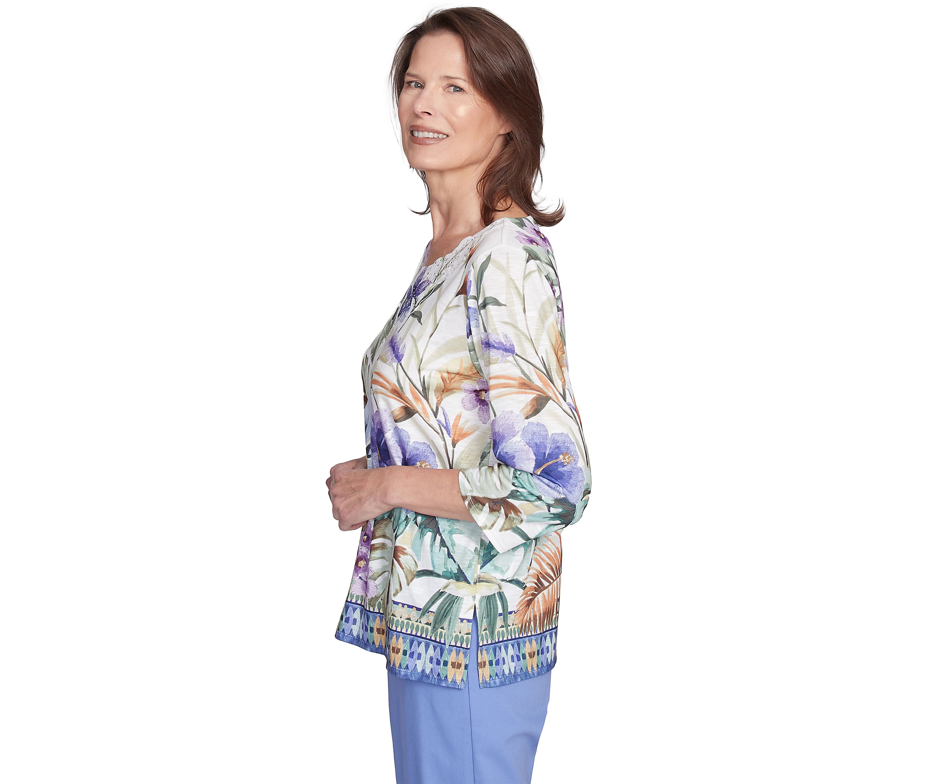 Petite Santa Fe Tropical Border Top