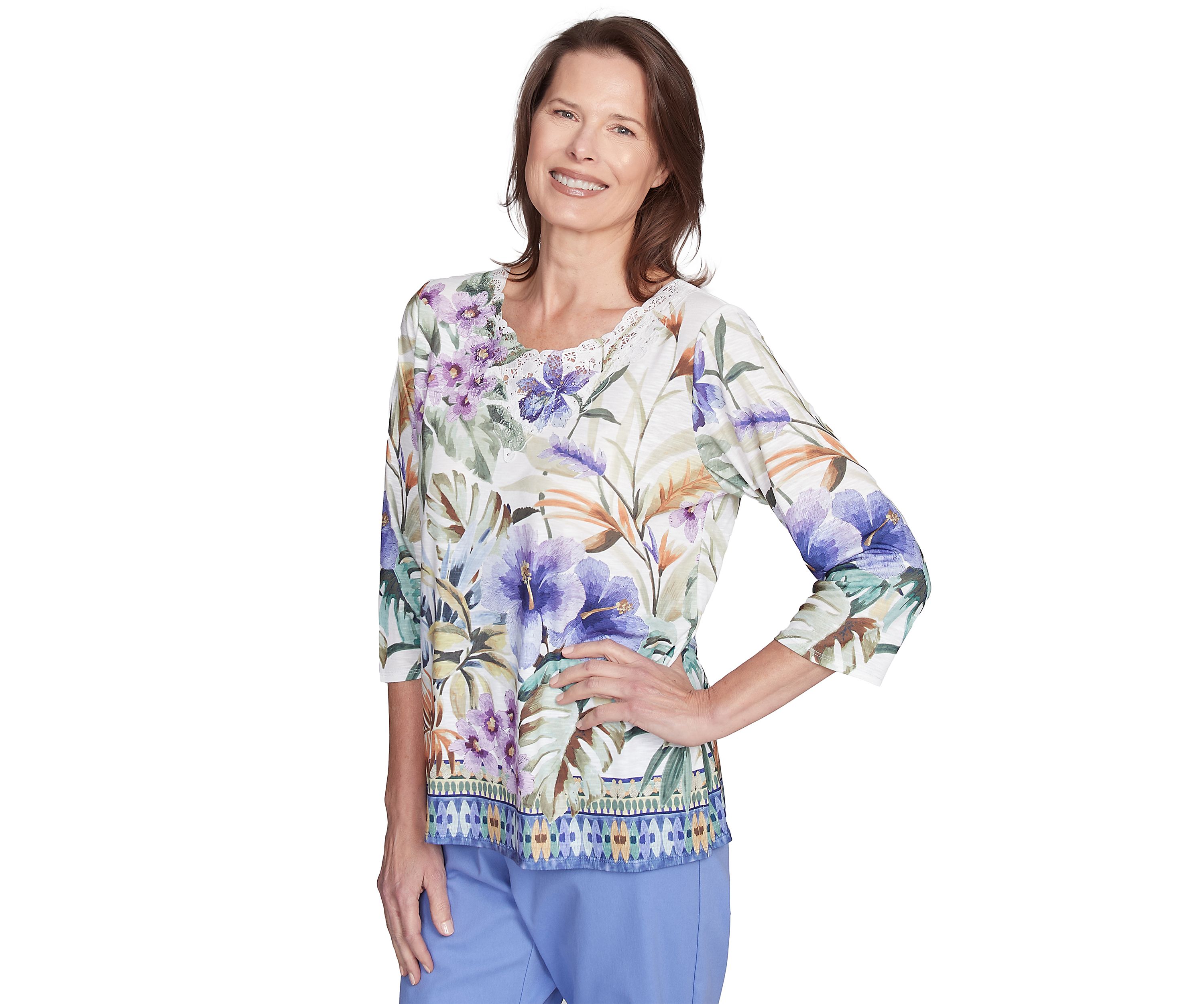Petite Santa Fe Tropical Border Top