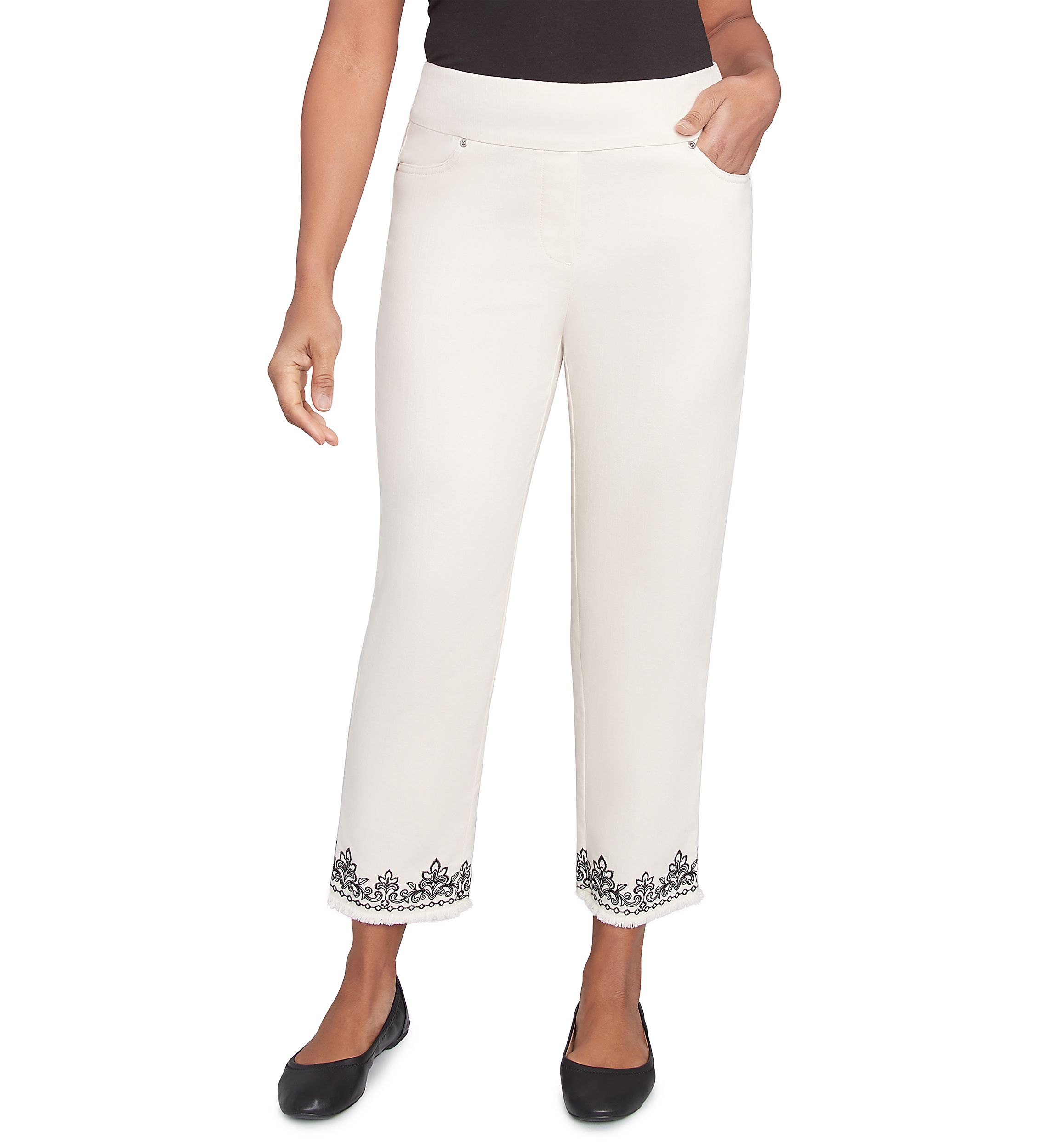 Womens Natural Instinct Medallion Cuff Ankle Pants