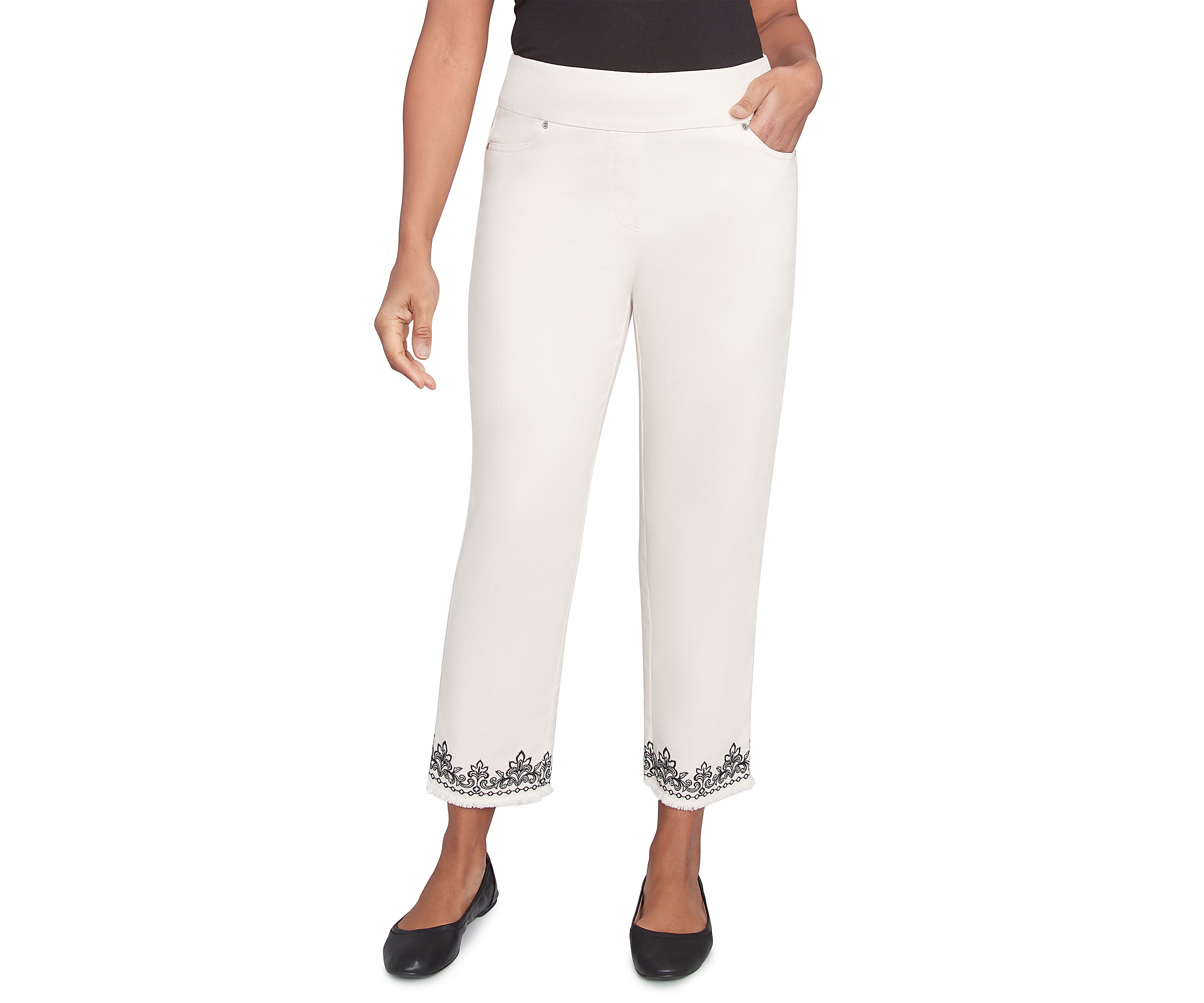 Womens Natural Instinct Medallion Cuff Ankle Pants