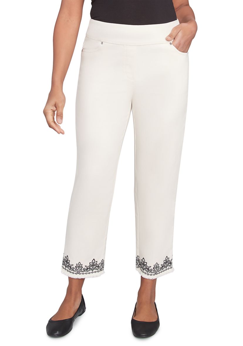 Womens Natural Instinct Medallion Cuff Ankle Pants