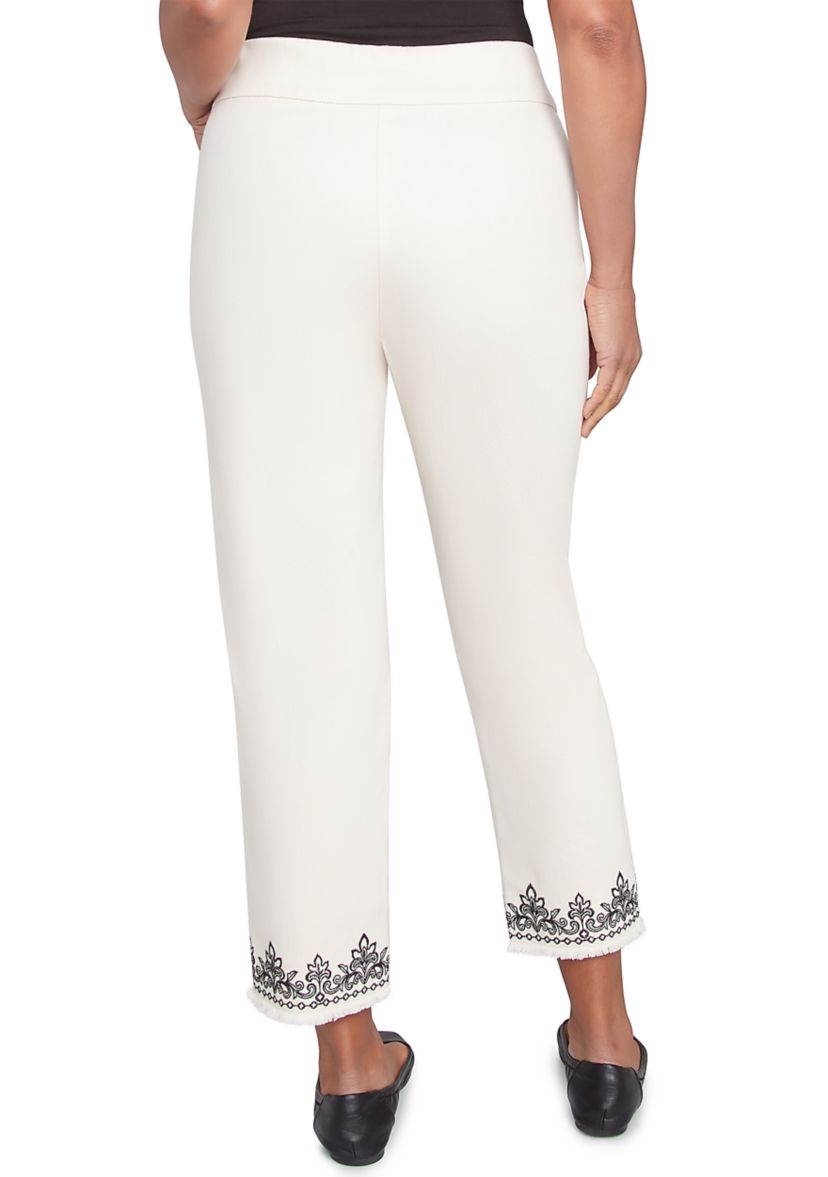 Womens Natural Instinct Medallion Cuff Ankle Pants