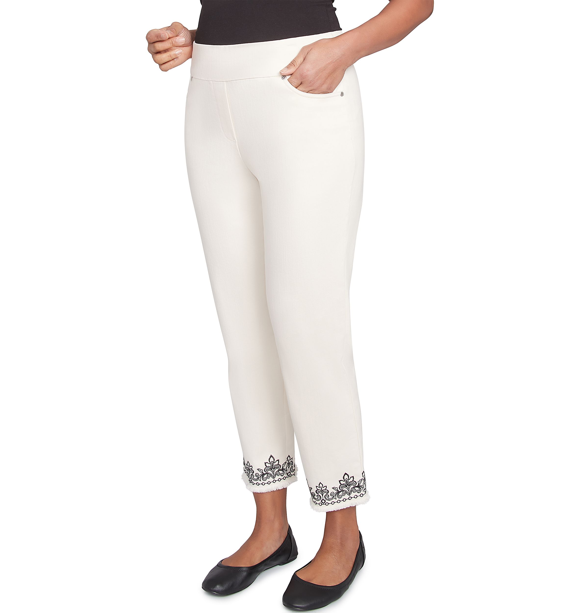 Womens Natural Instinct Medallion Cuff Ankle Pants