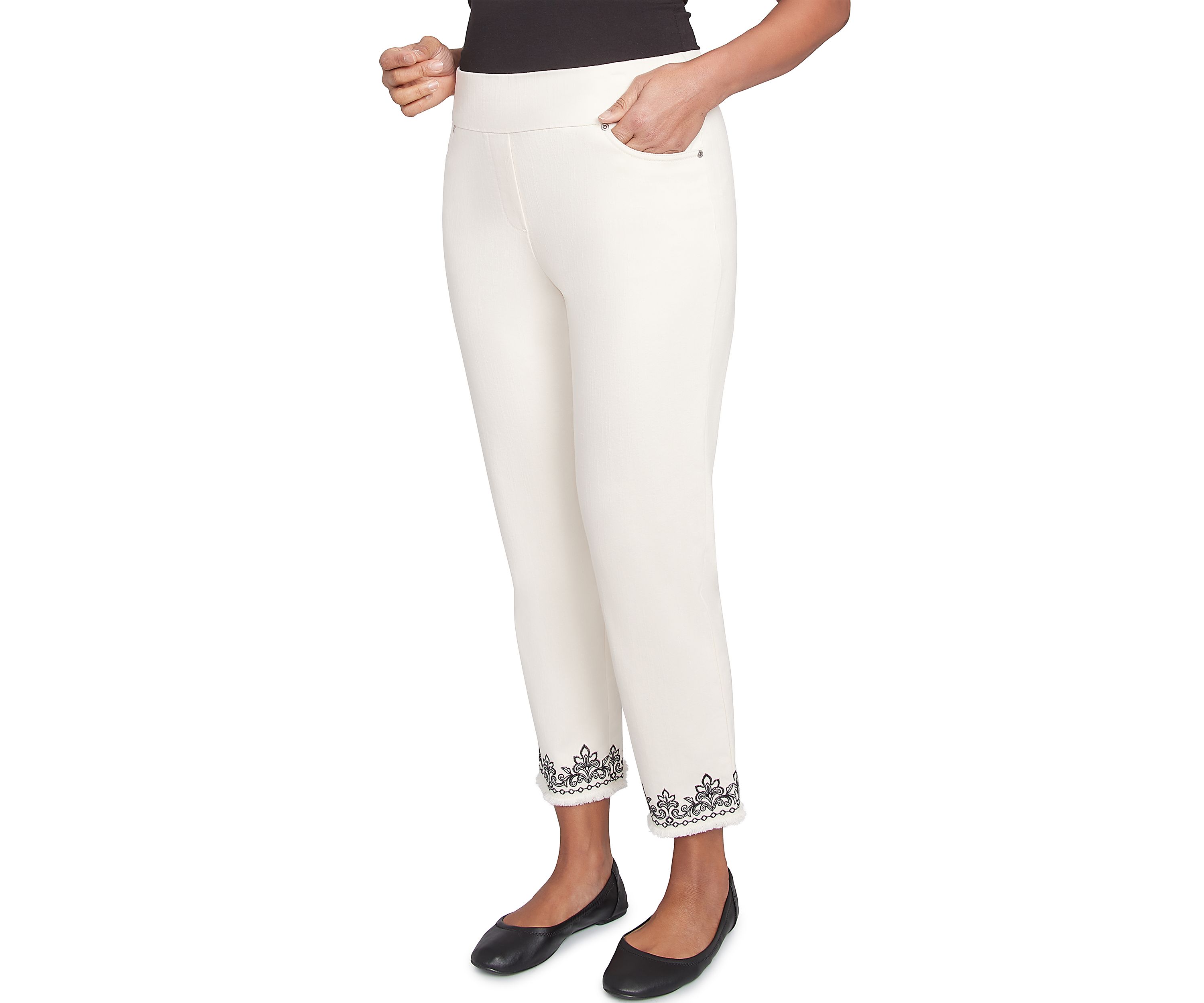 Womens Natural Instinct Medallion Cuff Ankle Pants