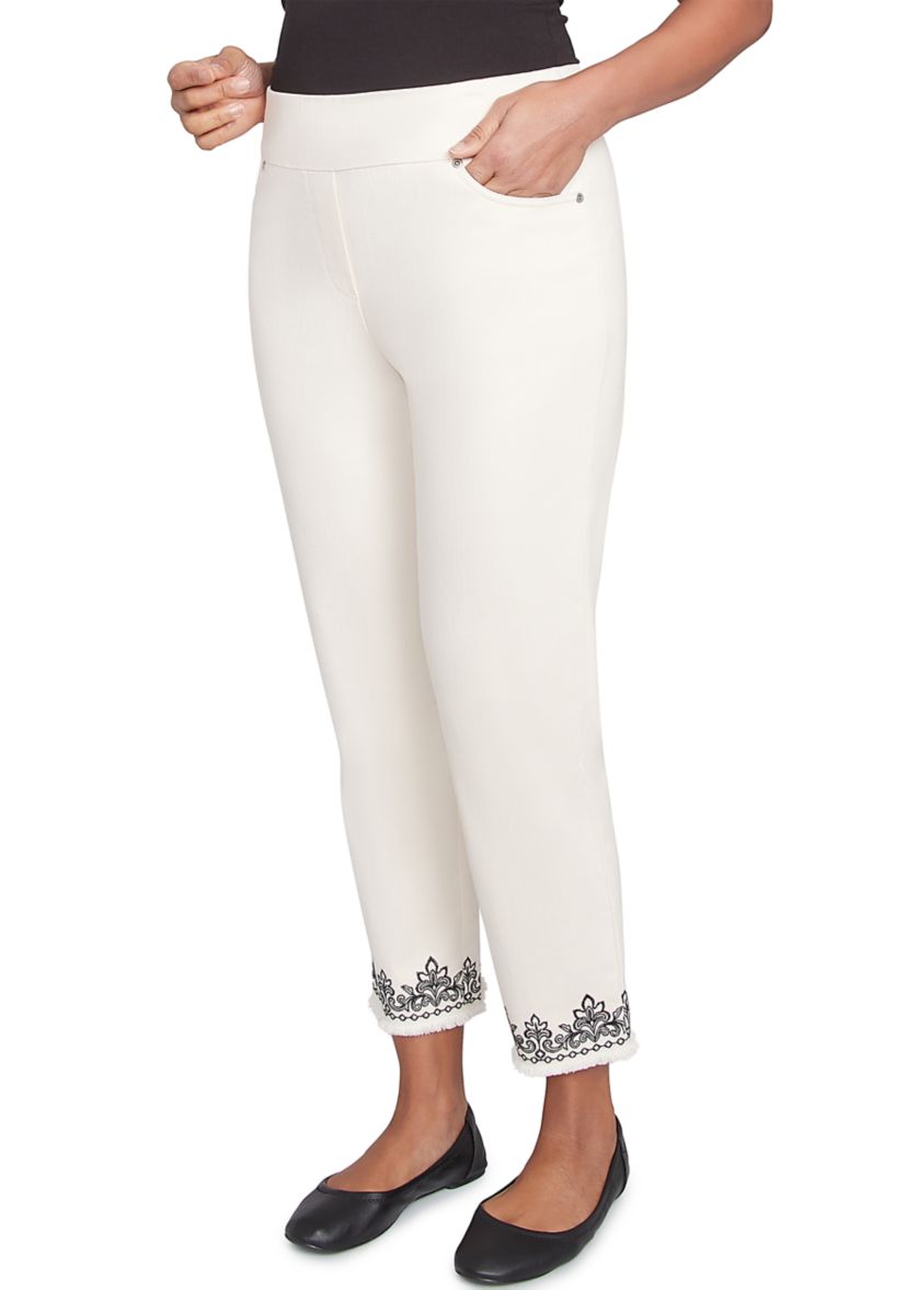 Womens Natural Instinct Medallion Cuff Ankle Pants