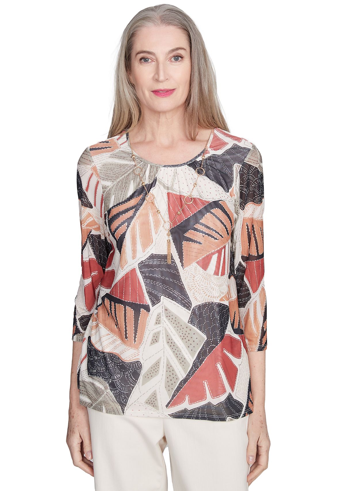 Womens Natural Instinct Tropical Mesh Top