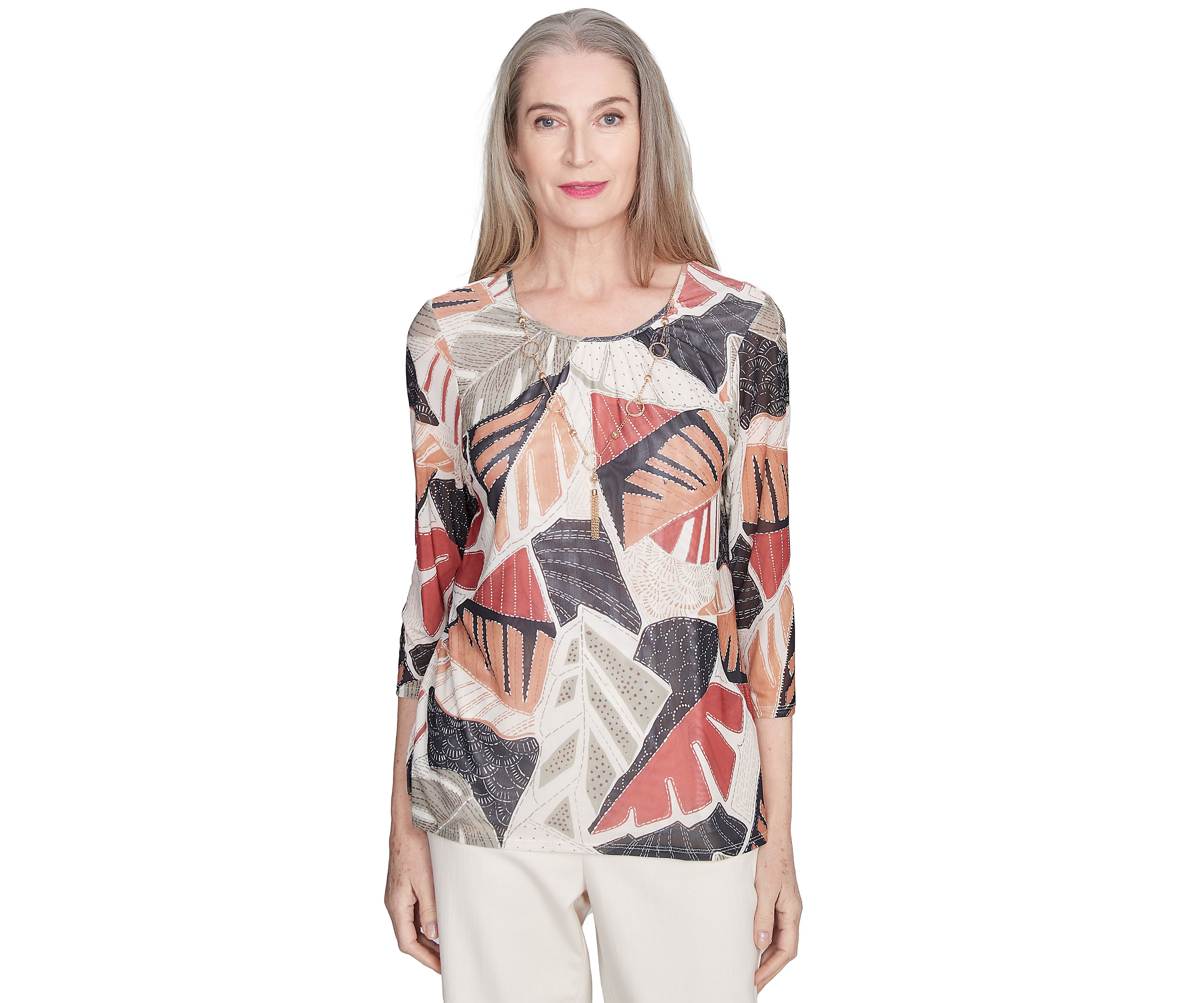 Womens Natural Instinct Tropical Mesh Top
