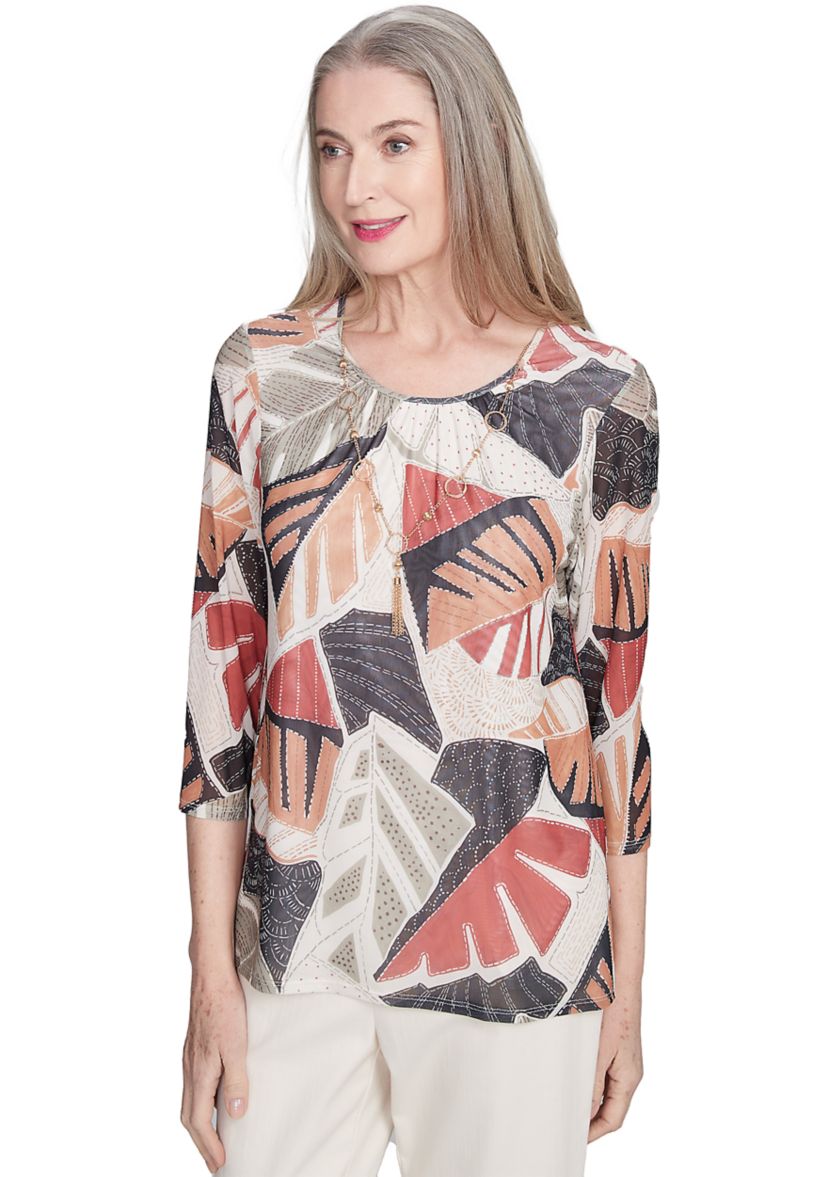 Womens Natural Instinct Tropical Mesh Top