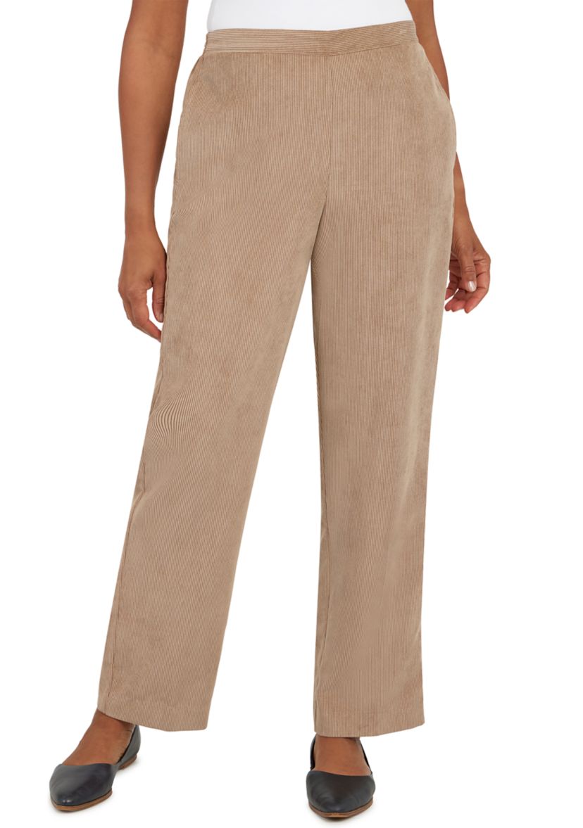 Womens Stonehenge Corduroy Pull on Straight Leg Average Length Pants