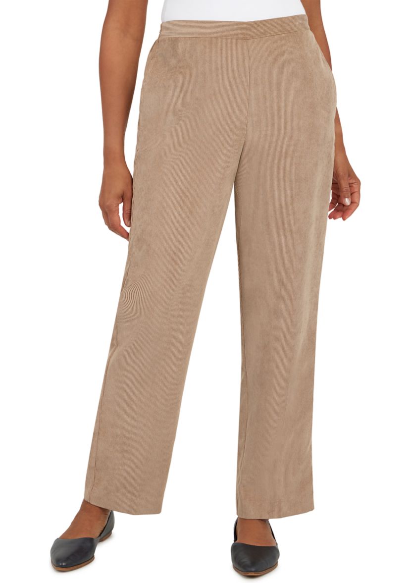Plus Size Stonehenge  Corduroy Pull-On Straight Leg  Pants