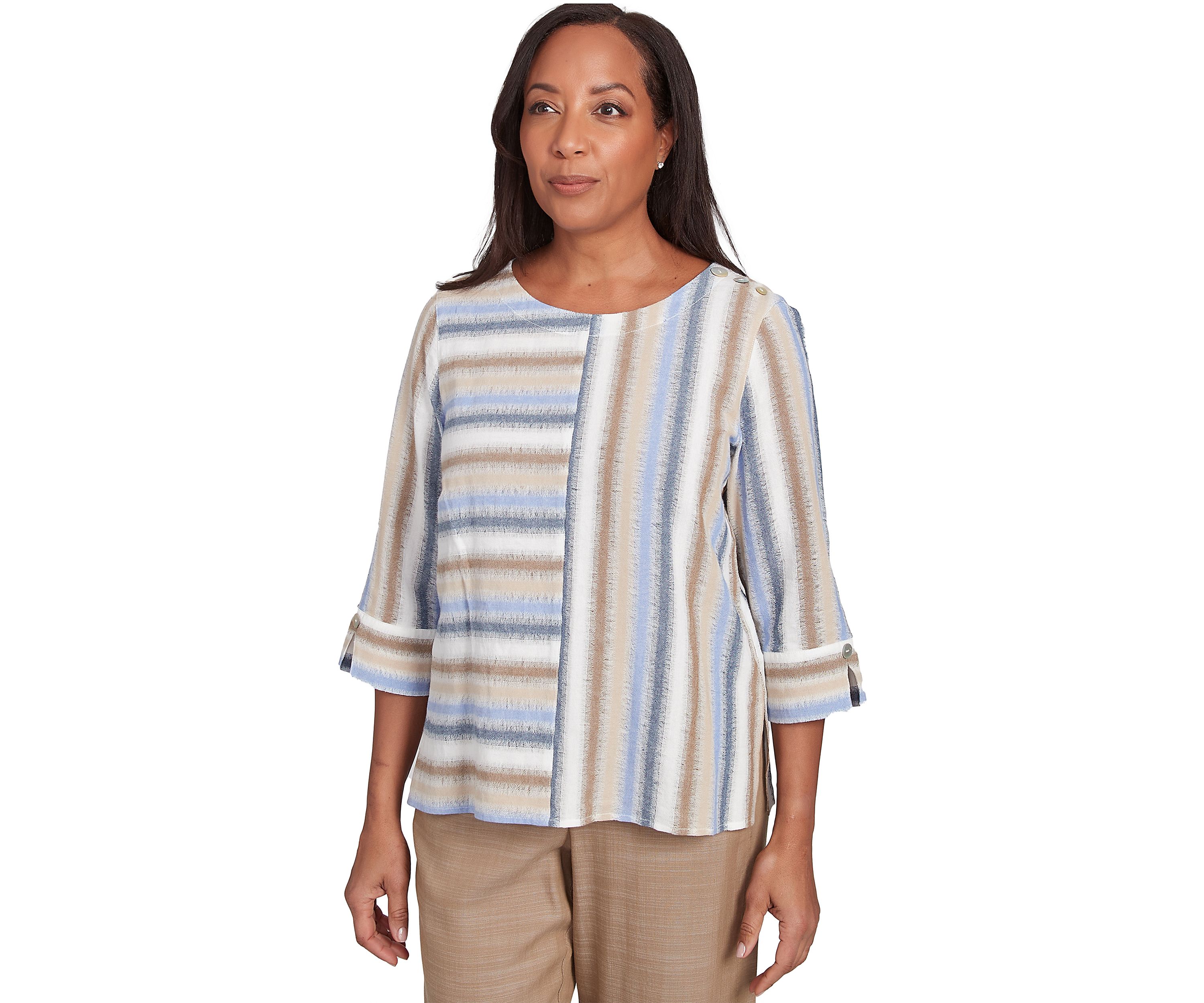 Womens Summer Solstice Spliced Stripe Top