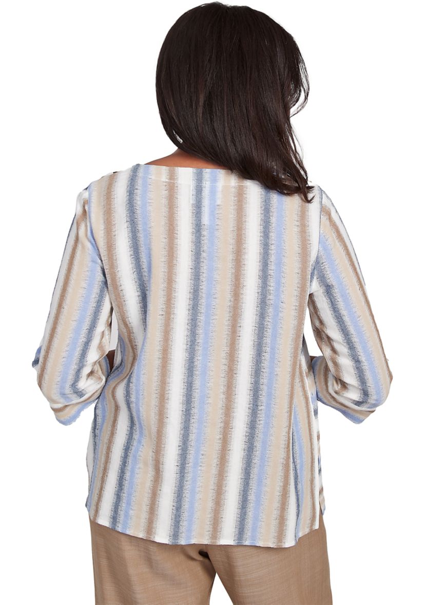 Womens Summer Solstice Spliced Stripe Top